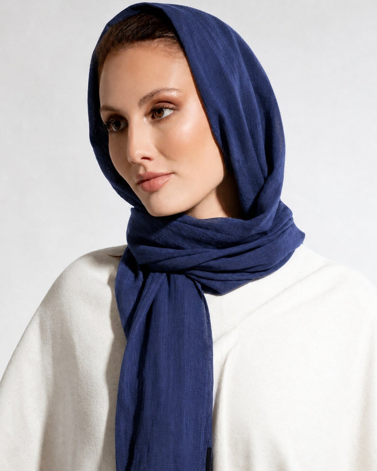W21-47 – Navy Cotton Scarf – Product image 1
