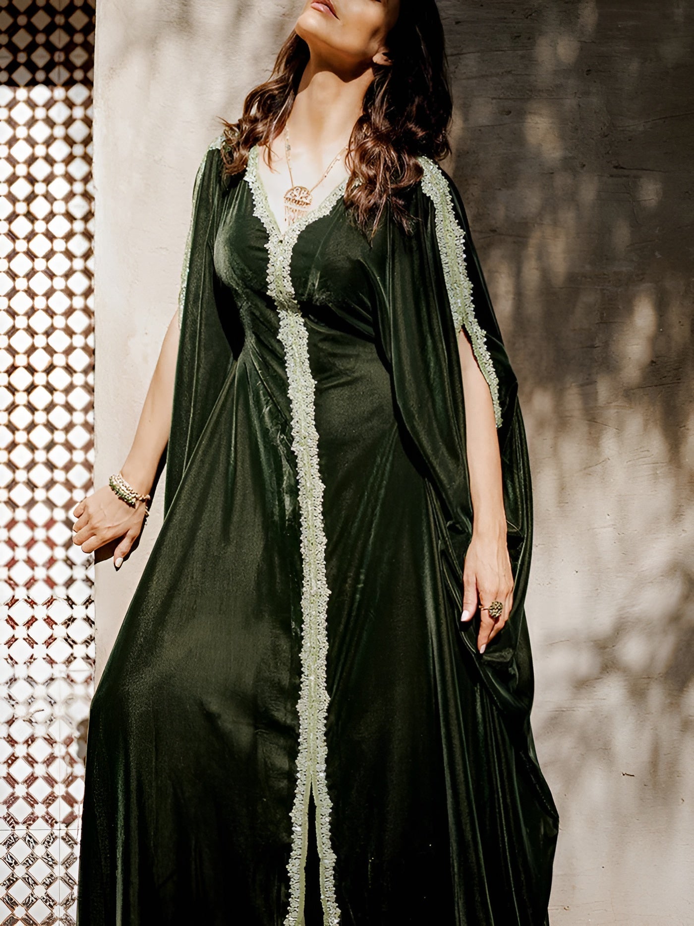 ATHINA GREEN KAFTAN - MAISON ARABELLE - MIRA Y MANO