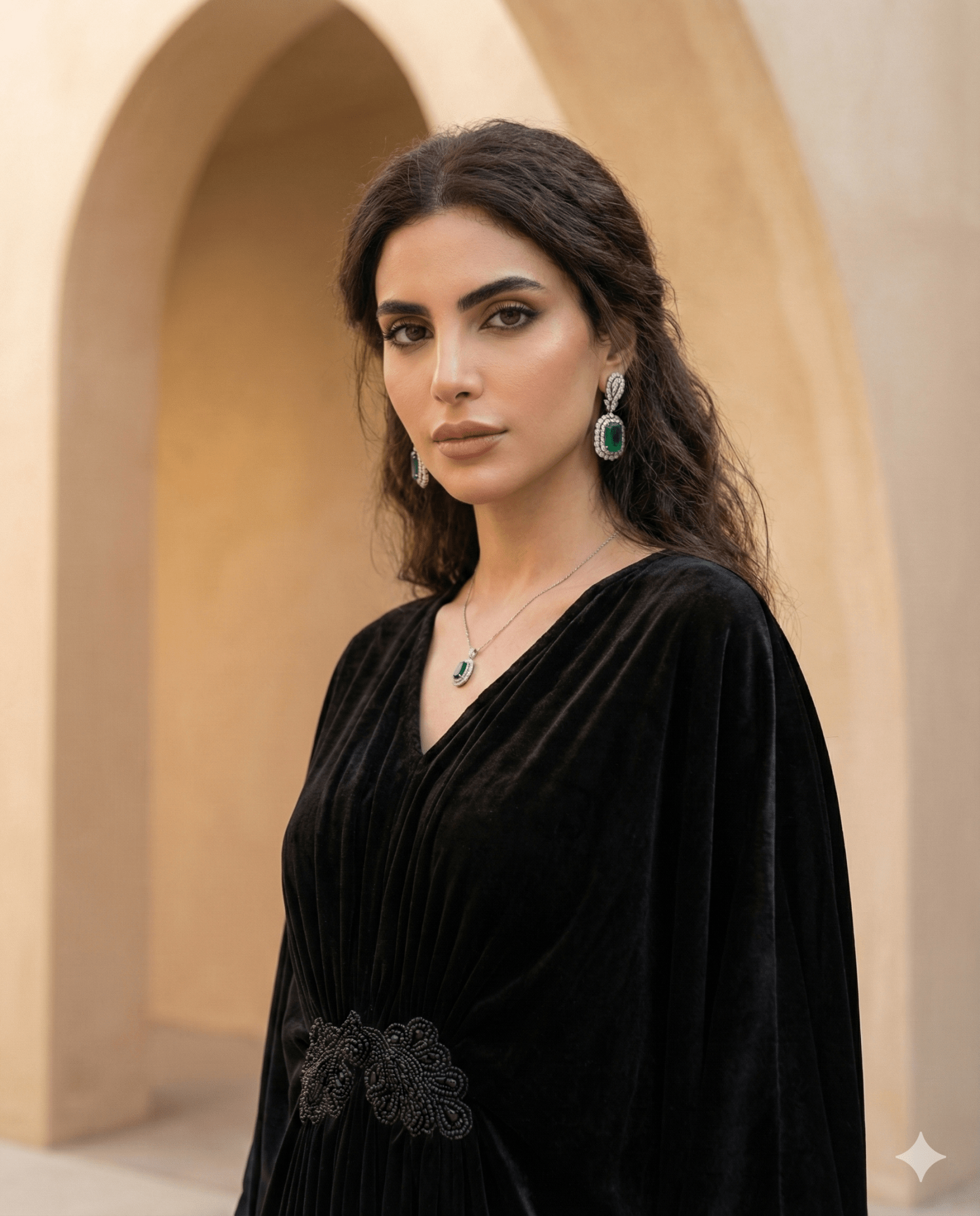 CELINE BLACK KAFTAN - MAISON ARABELLE - MIRA Y MANO