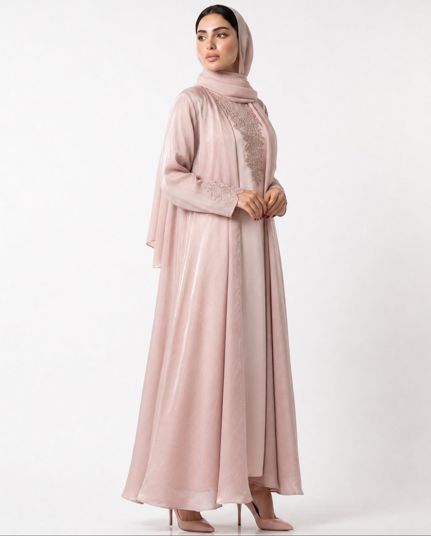 CHARLOTTE PINK ABAYA SET - MAISON ARABELLE - MIRA Y MANO