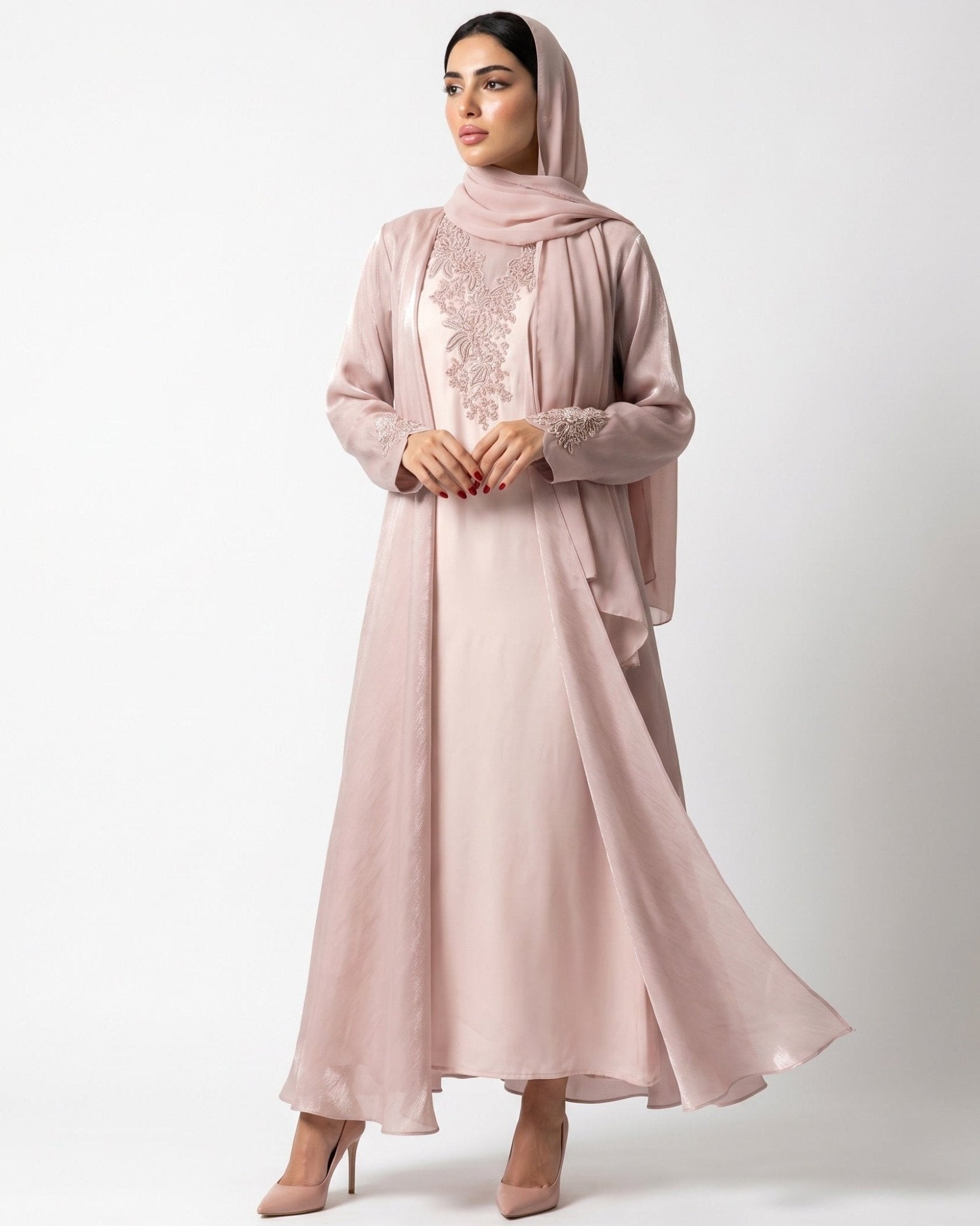 CHARLOTTE PINK ABAYA SET - MAISON ARABELLE - MIRA Y MANO