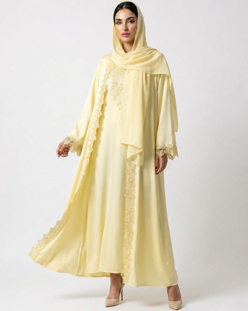 HAJAR YELLOW ABAYA SET - MAISON ARABELLE - MIRA Y MANO