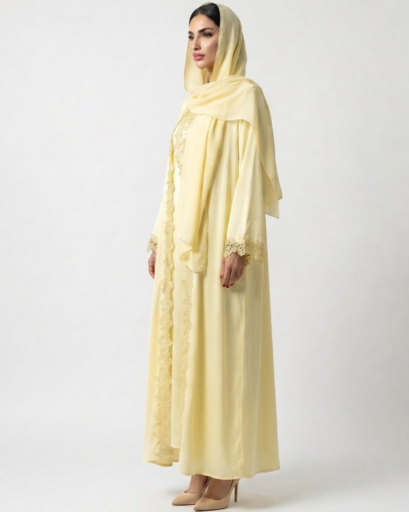 HAJAR YELLOW ABAYA SET - MAISON ARABELLE - MIRA Y MANO