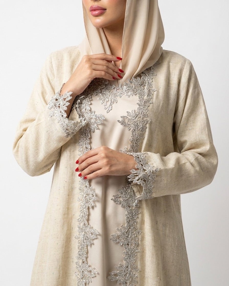 HERA BEIGE ABAYA SET - MAISON ARABELLE - MIRA Y MANO