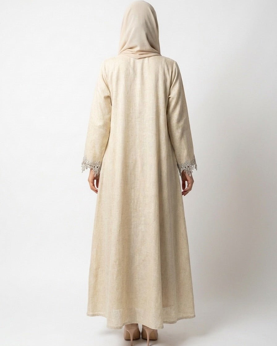 HERA BEIGE ABAYA SET - MAISON ARABELLE - MIRA Y MANO