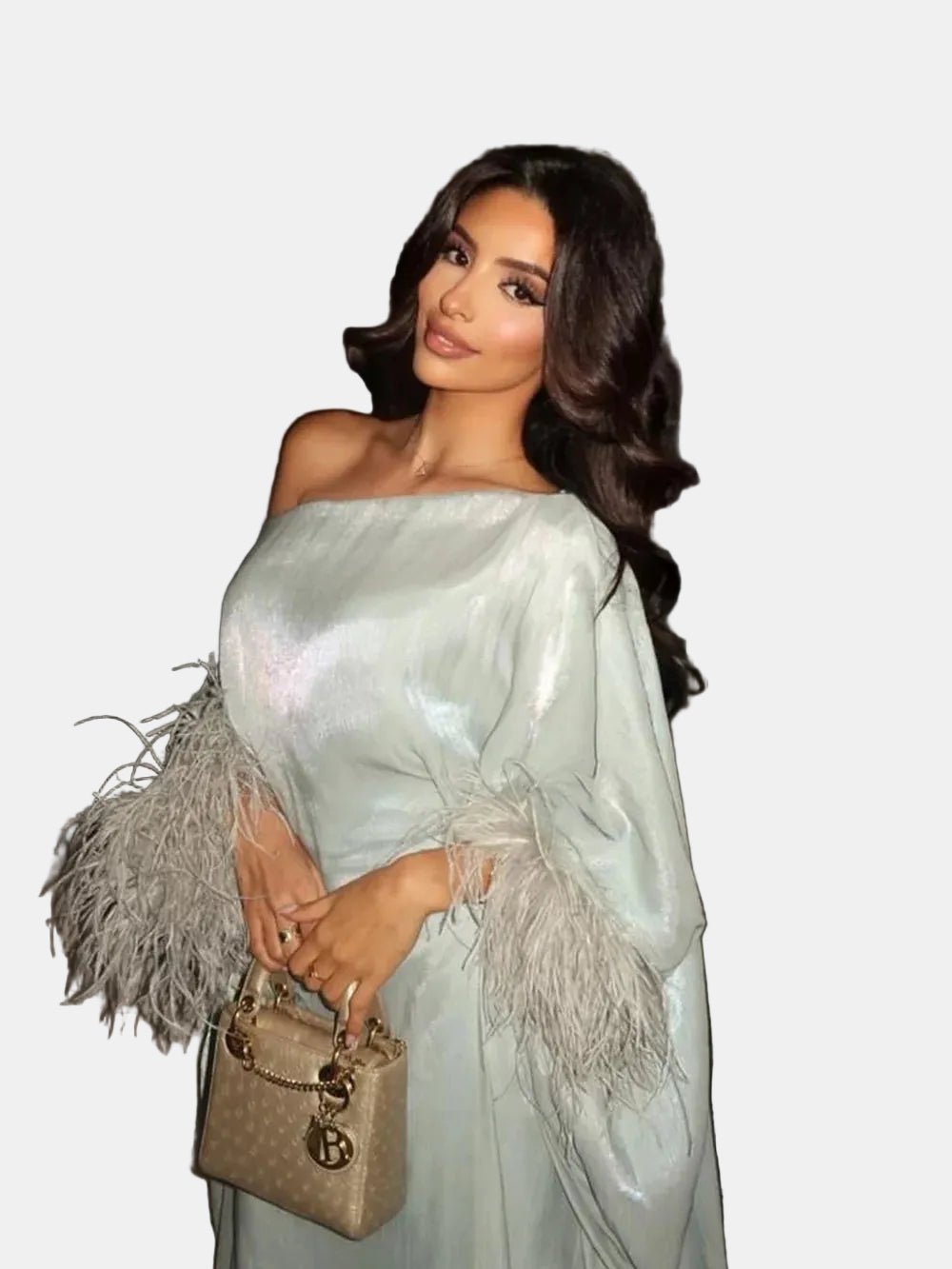 JASMINE - Powder Blue Silk Kaftan - MAISON ARABELLE - MIRA Y MANO