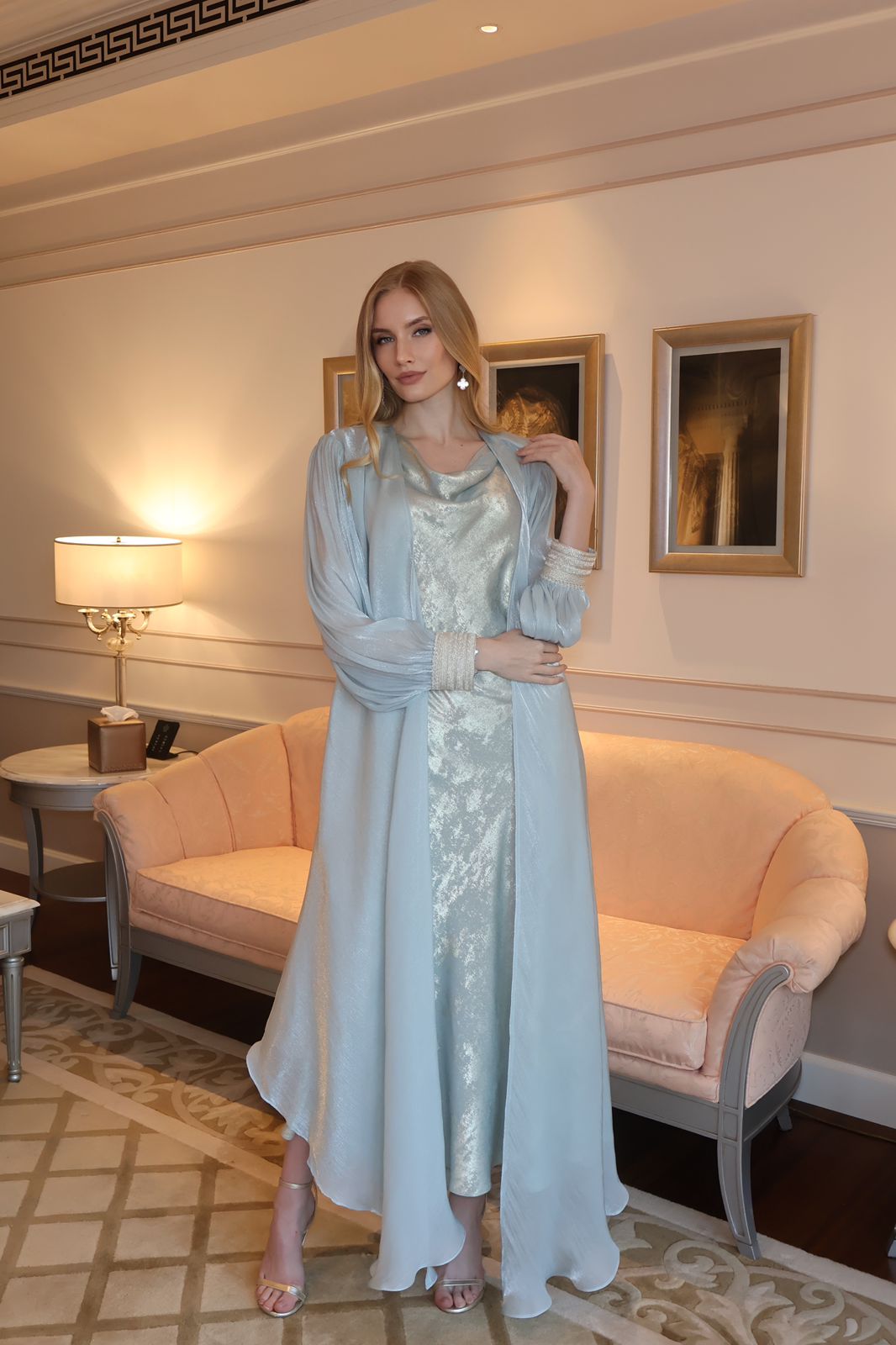 JULIA TURQOUISE ABAYA SET - MAISON ARABELLE - MIRA Y MANO