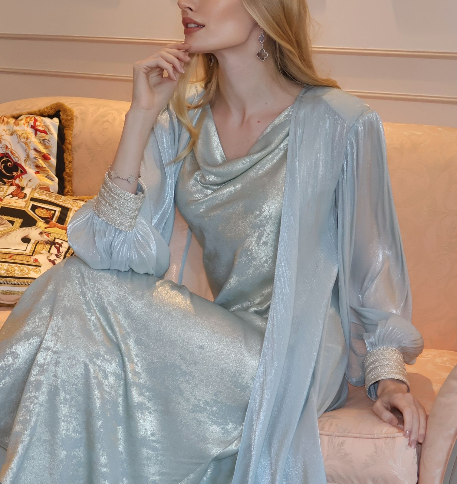 JULIA TURQOUISE ABAYA SET - MAISON ARABELLE - MIRA Y MANO