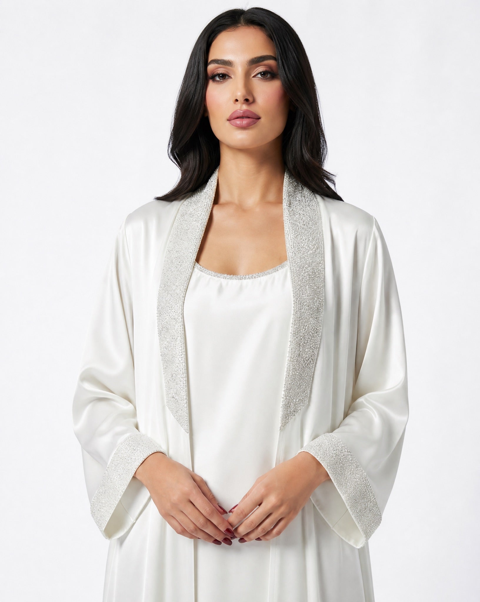 LADIA WHITE ABAYA SET - MAISON ARABELLE - MIRA Y MANO