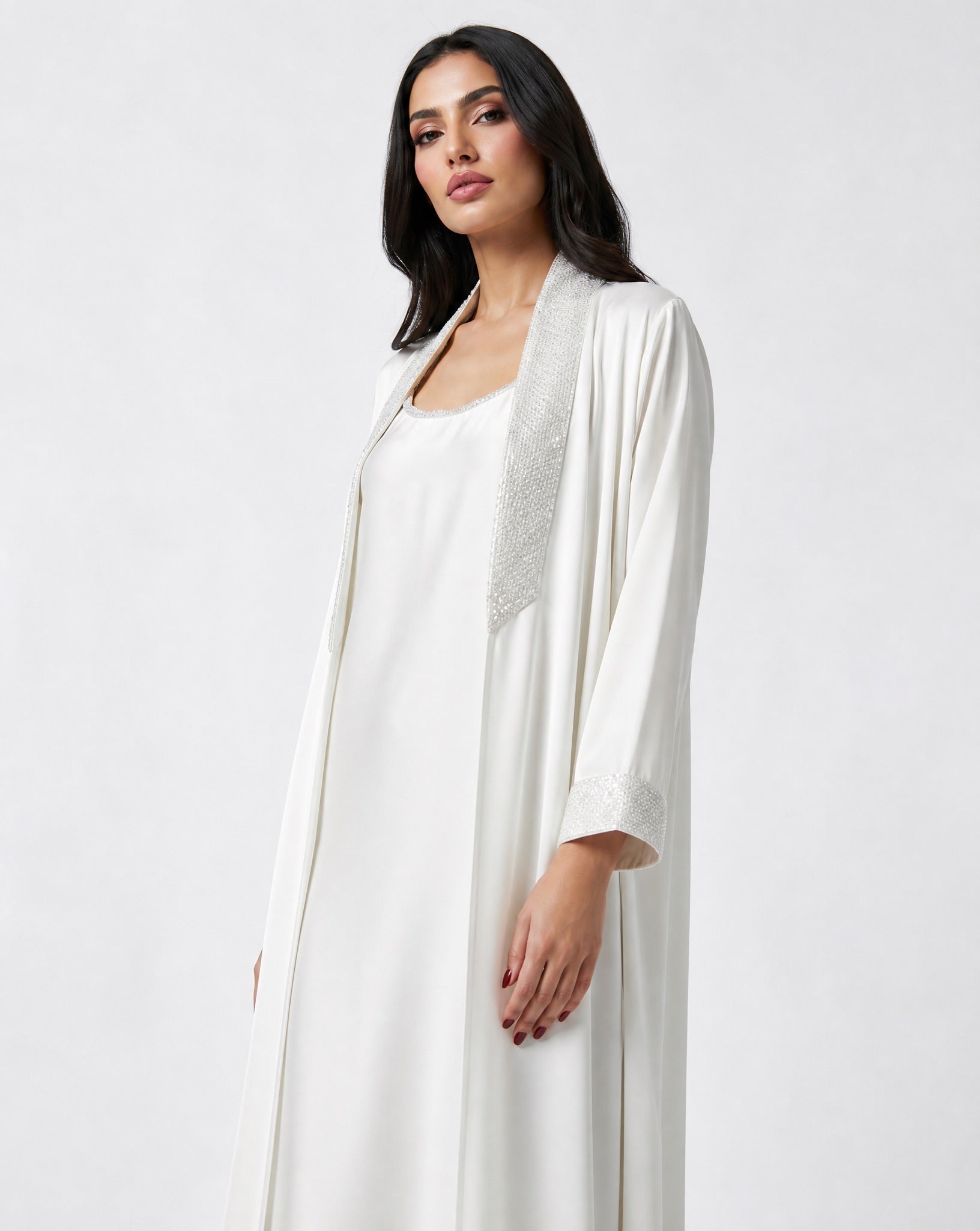 LADIA WHITE ABAYA SET - MAISON ARABELLE - MIRA Y MANO
