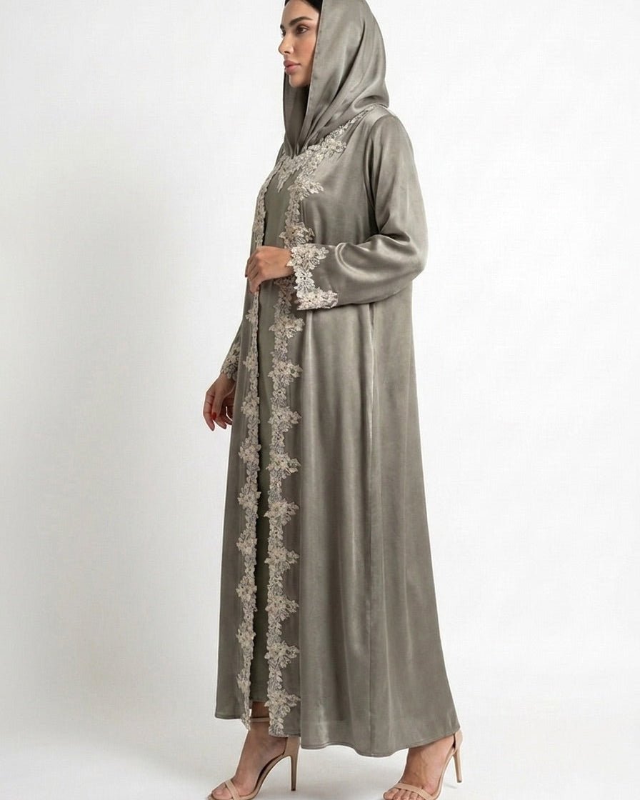 LARA GRAY ABAYA SET - MAISON ARABELLE - MIRA Y MANO