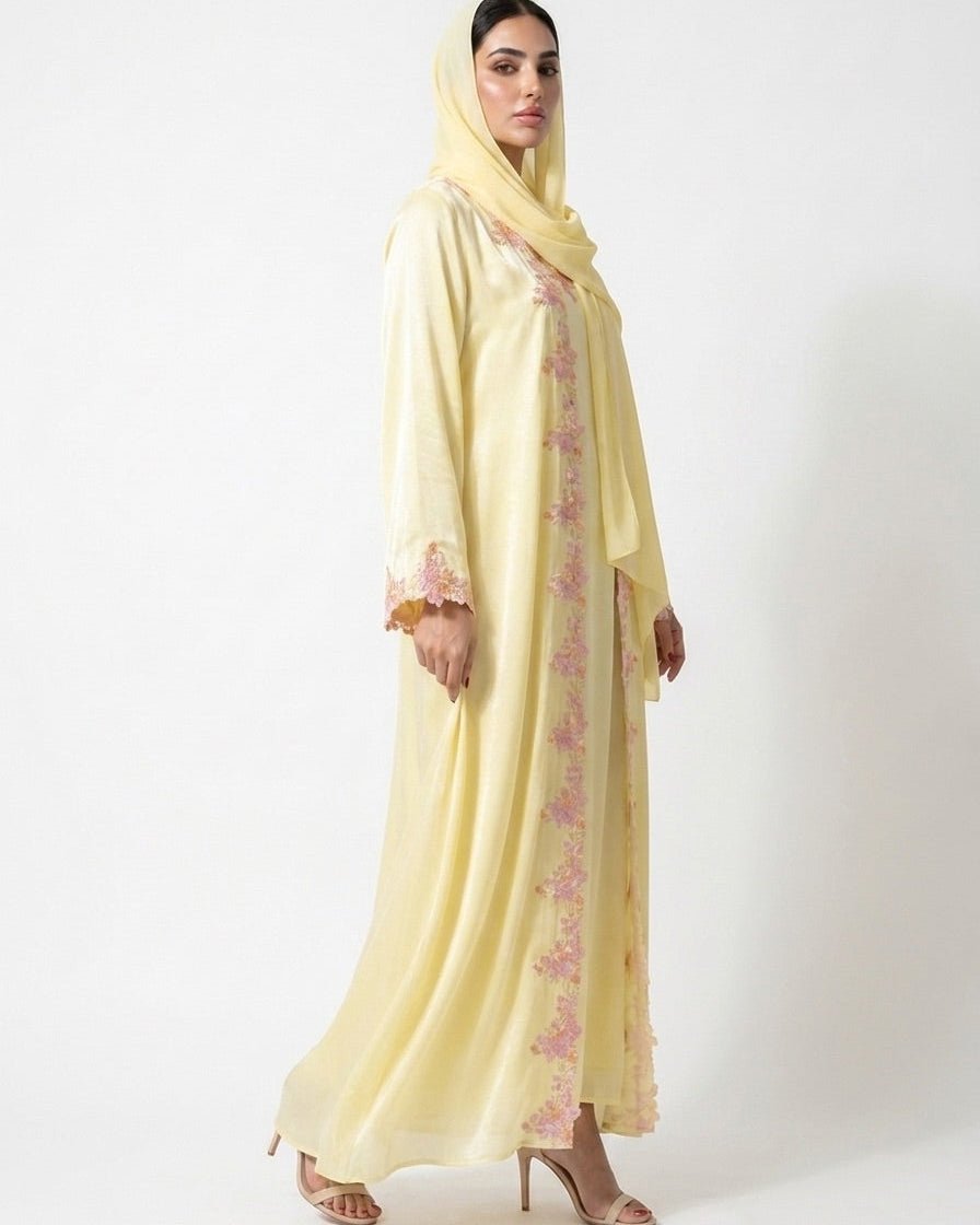 LARA YELLOW ABAYA SET - MAISON ARABELLE - MIRA Y MANO