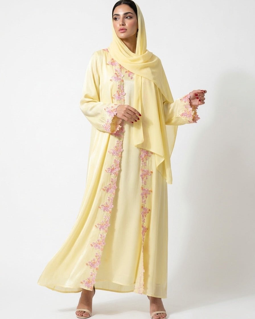 LARA YELLOW ABAYA SET - MAISON ARABELLE - MIRA Y MANO
