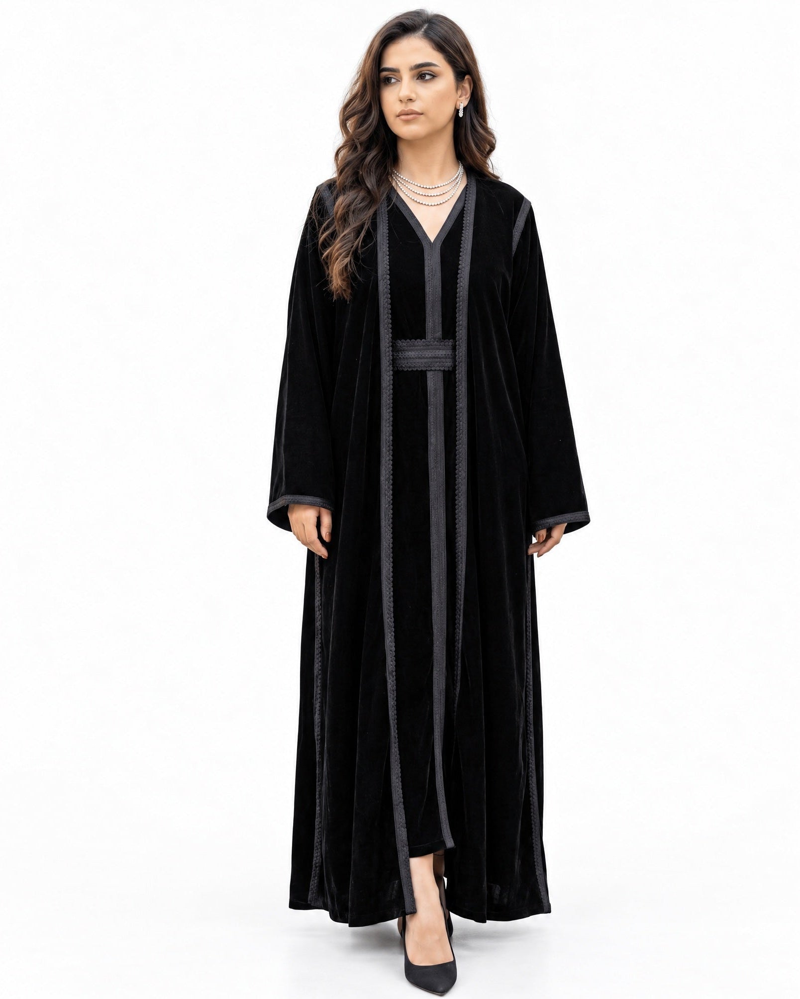LEEN BLACK ABAYA SET - MAISON ARABELLE - MIRA Y MANO