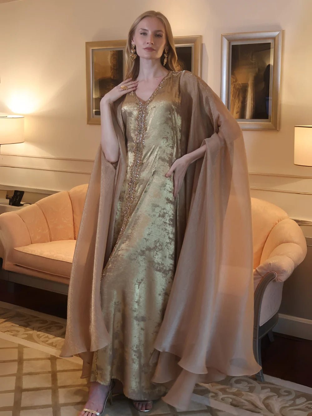 MIRA GOLD KAFTAN - MAISON ARABELLE - MIRA Y MANO