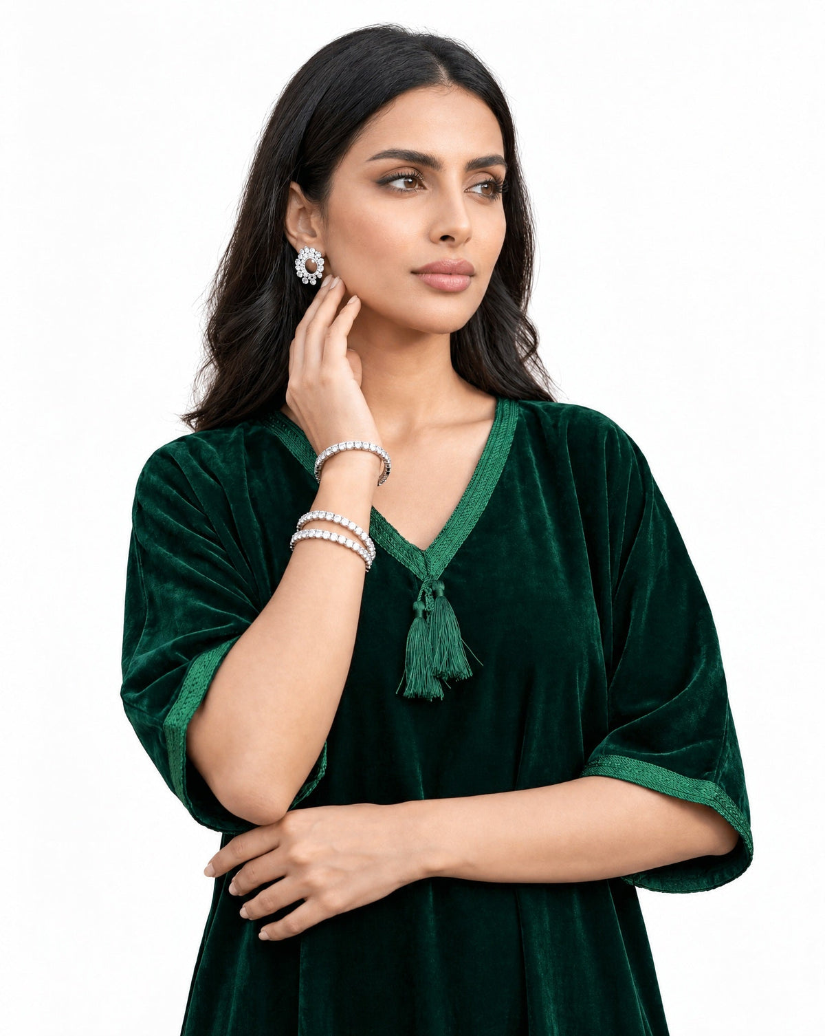 QAMAR GREEN KAFTAN - MAISON ARABELLE - MIRA Y MANO