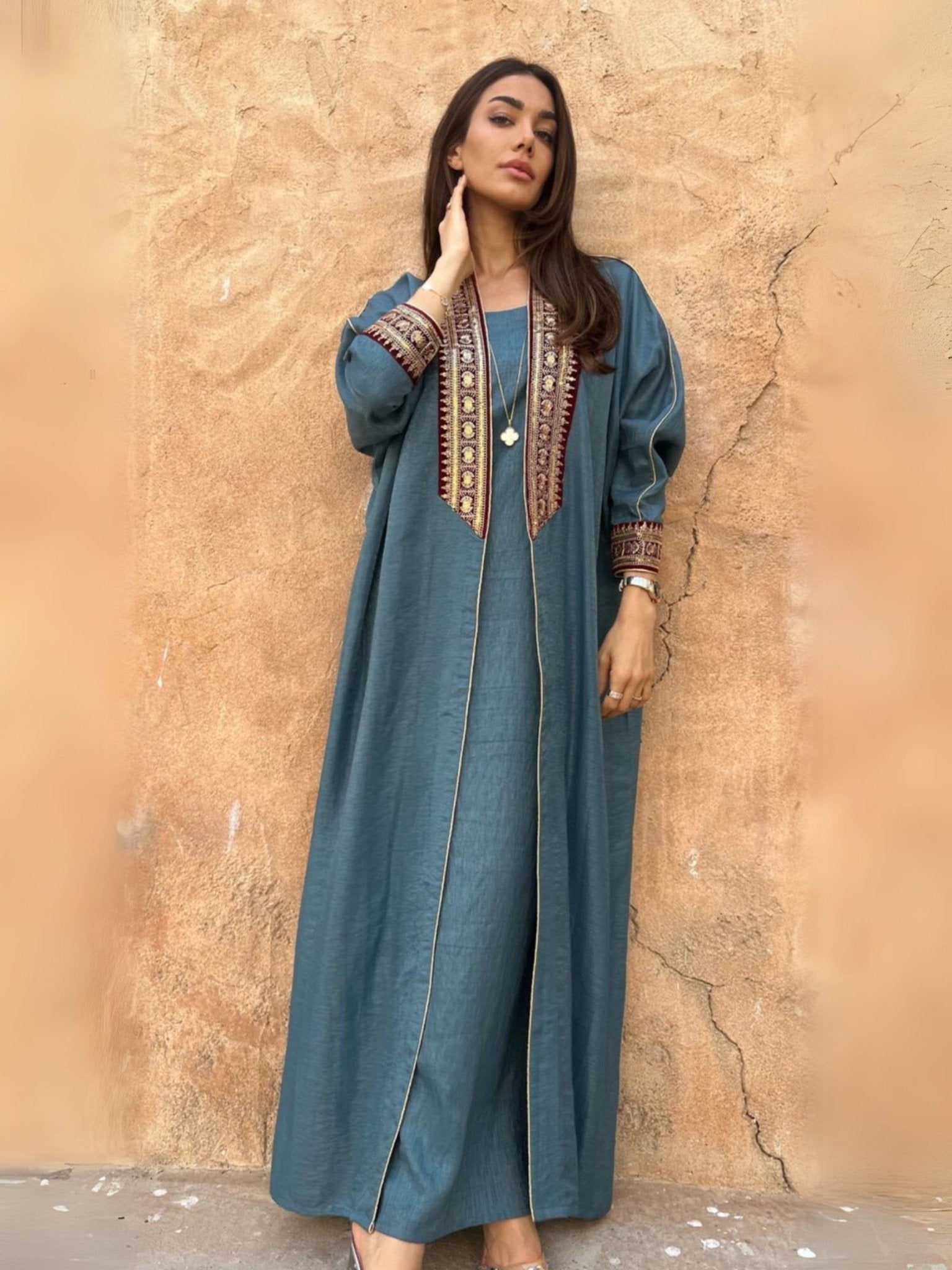 SAFEYA BLUE ABAYA SET - MAISON ARABELLE - MIRA Y MANO