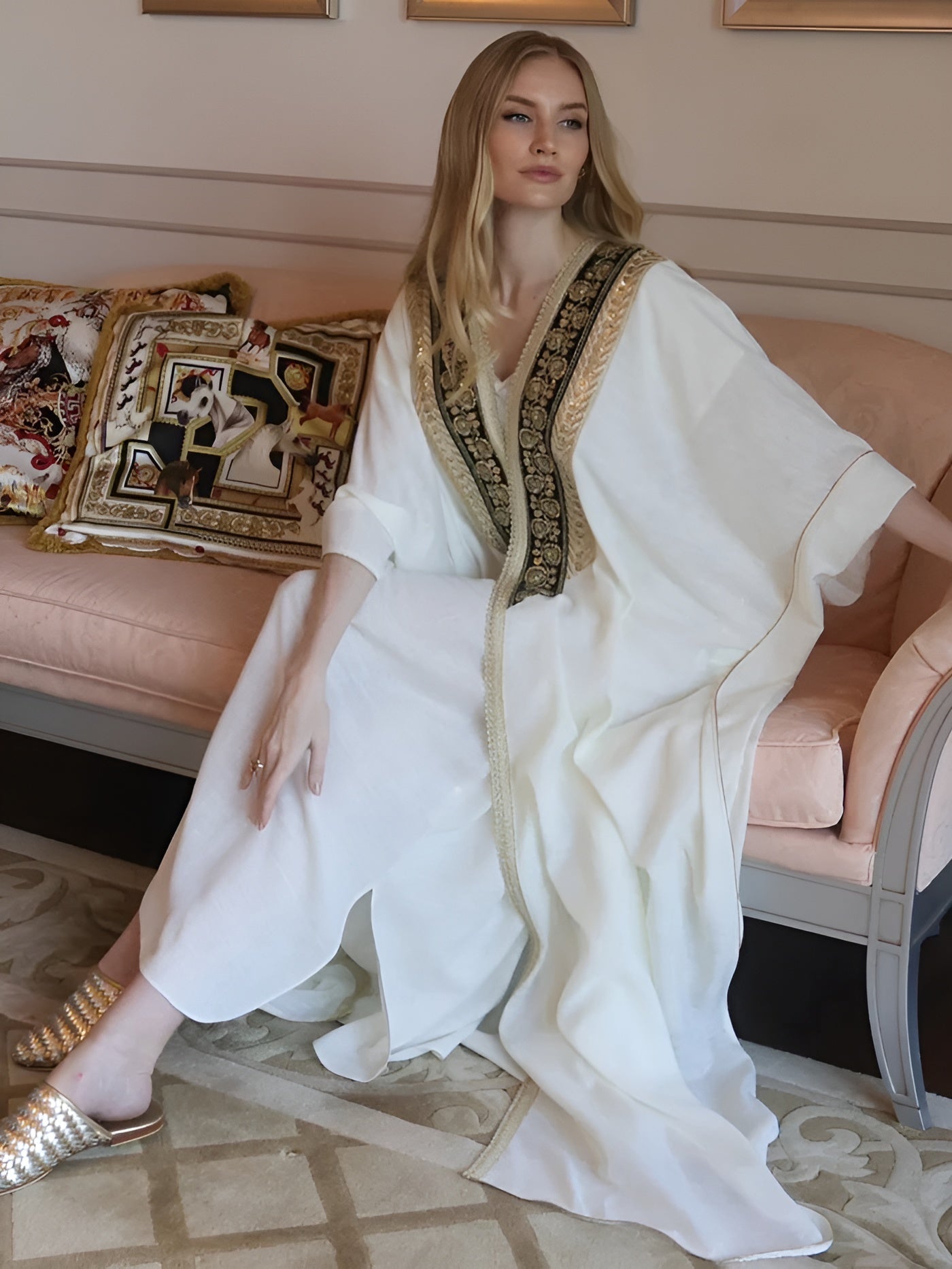 SAMIRA OFFWHITE KAFTAN - MAISON ARABELLE - MIRA Y MANO