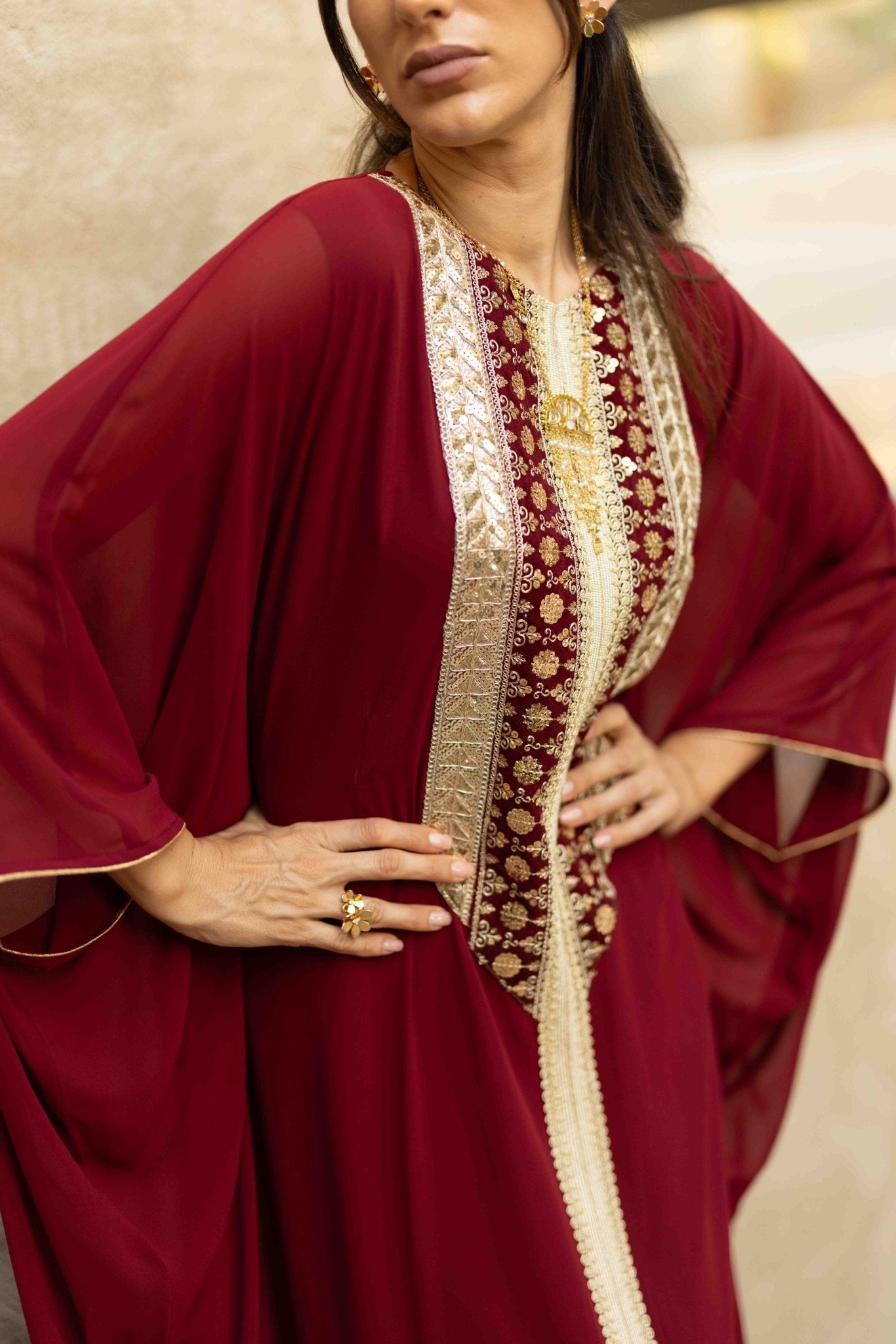 SAMIRA RED KAFTAN - MAISON ARABELLE - MIRA Y MANO