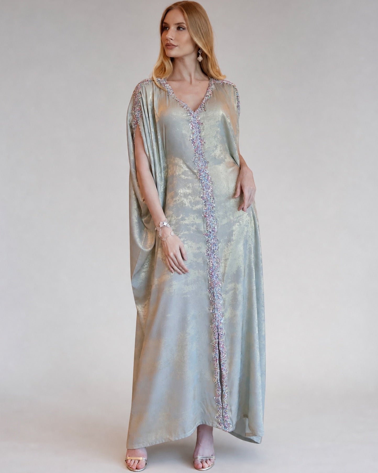 SHIMMER TURQOUISE KAFTAN - MAISON ARABELLE - MIRA Y MANO