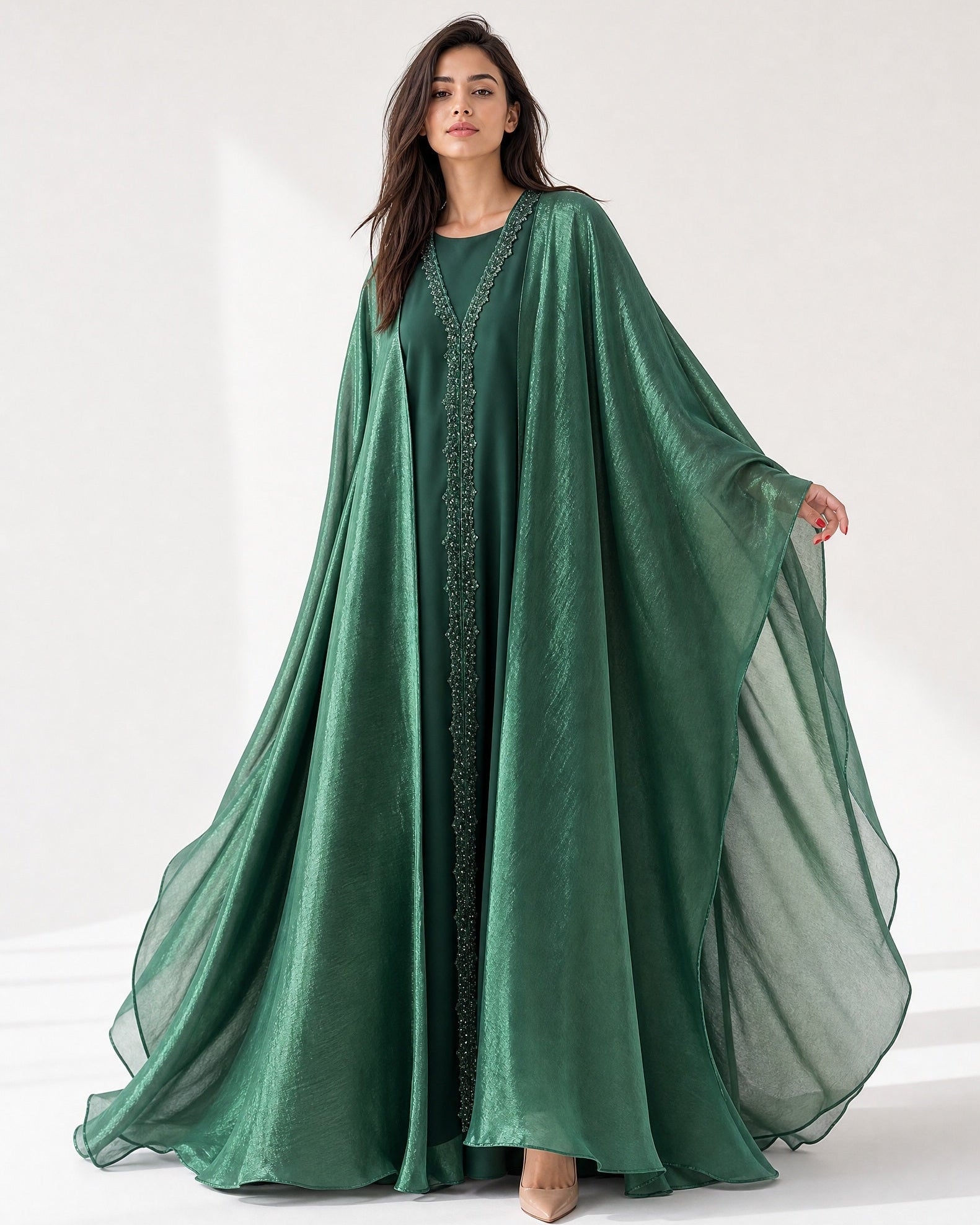 TALIA GREEN KAFTAN - MAISON ARABELLE - MIRA Y MANO