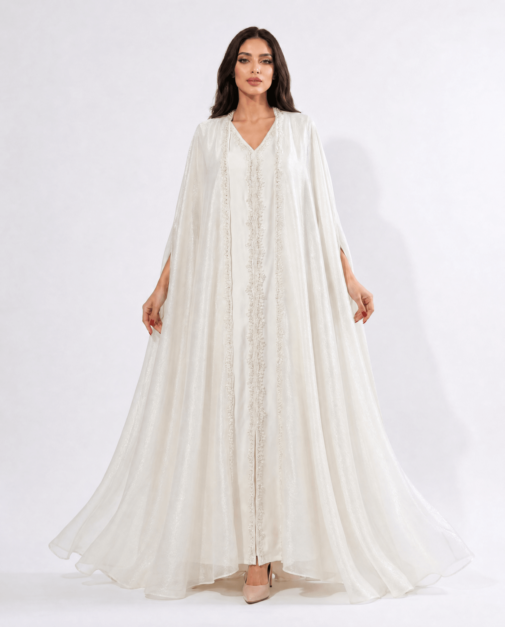 TALIA WHITE ABAYA SET - MAISON ARABELLE - MIRA Y MANO