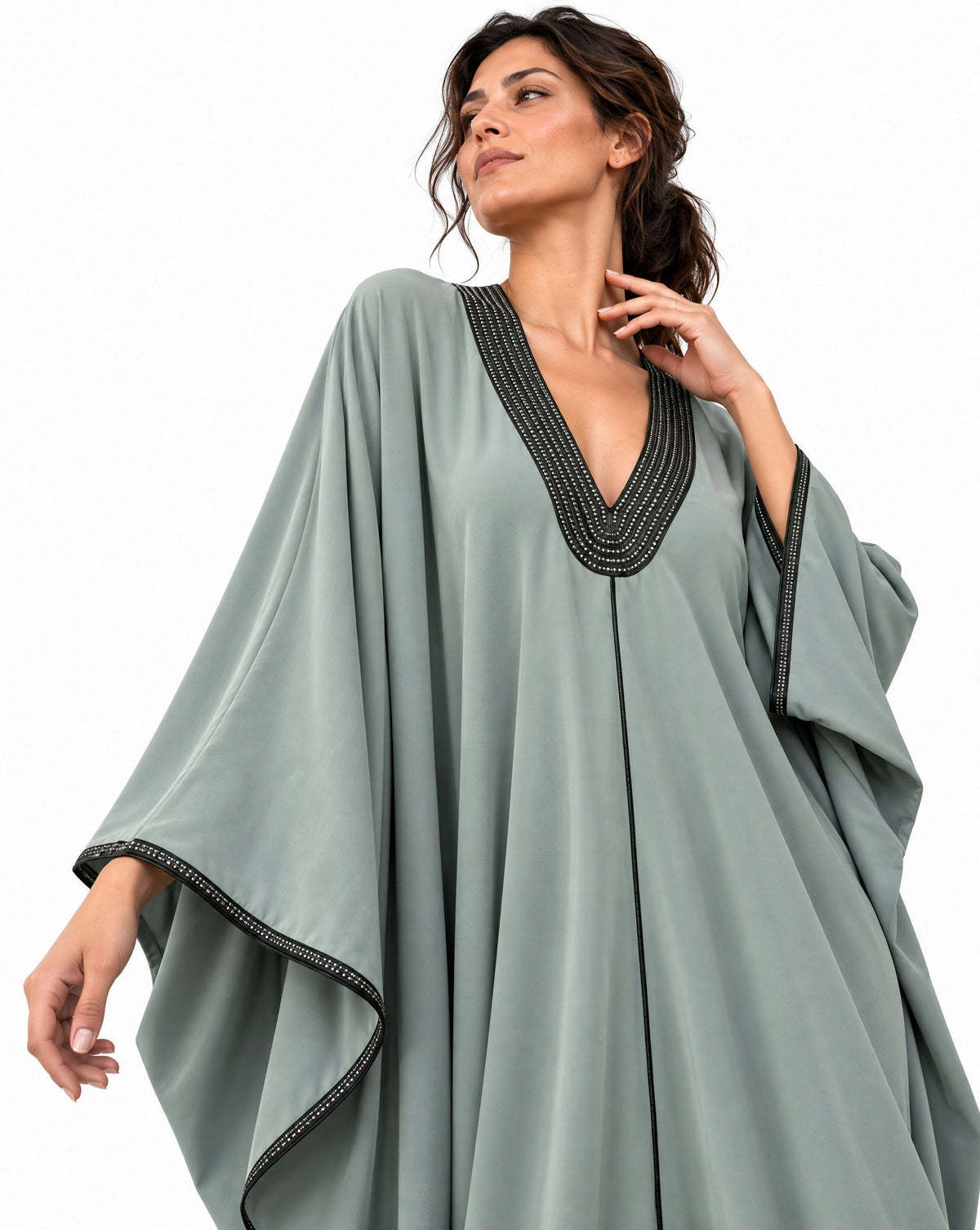 Naima Green Kaftan - MAISON MAJ - MIRA Y MANO