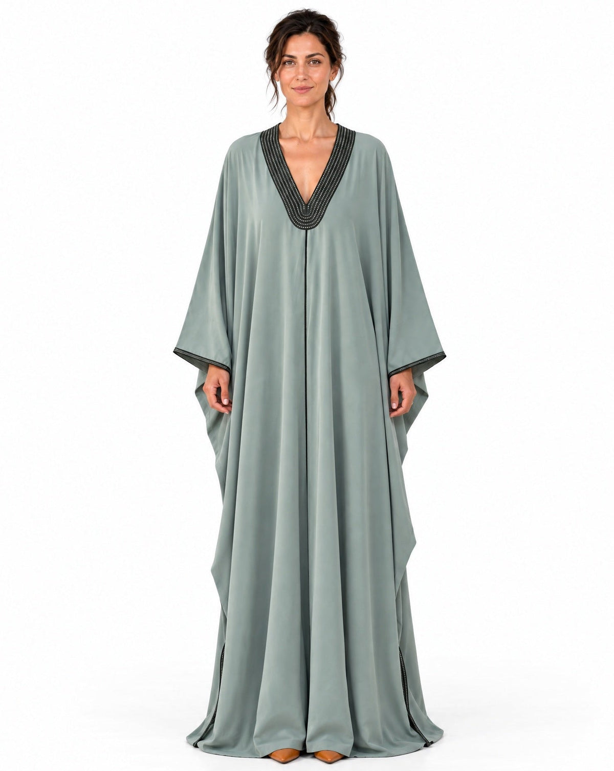 Naima Green Kaftan - MAISON MAJ - MIRA Y MANO