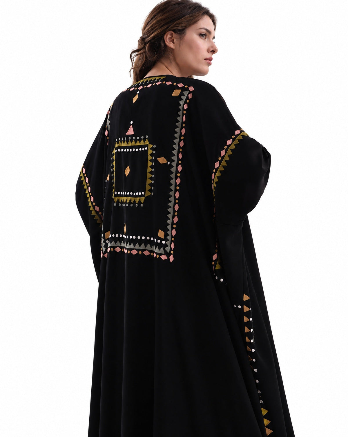 F26 A B1 - Black Crepe Abaya - MAISOON - MIRA Y MANO