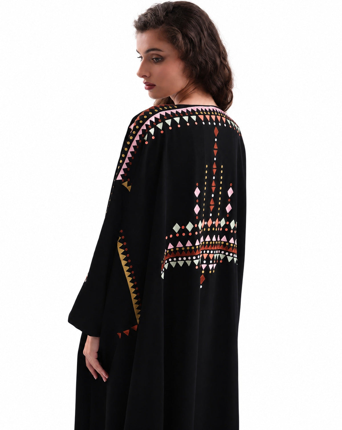 F26 A B2 - Black Crepe Abaya - MAISOON - MIRA Y MANO