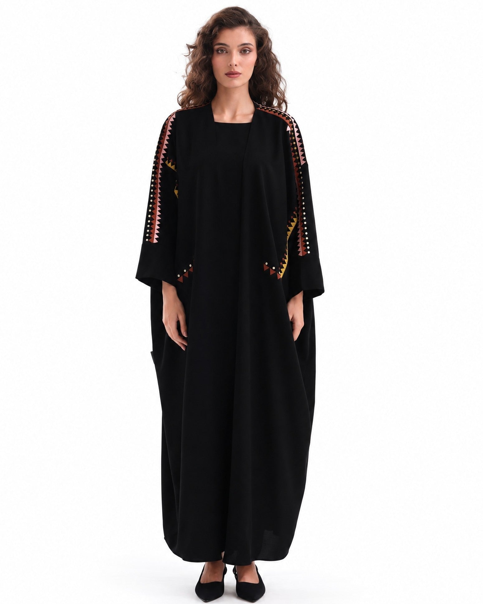 F26 A B2 - Black Crepe Abaya - MAISOON - MIRA Y MANO