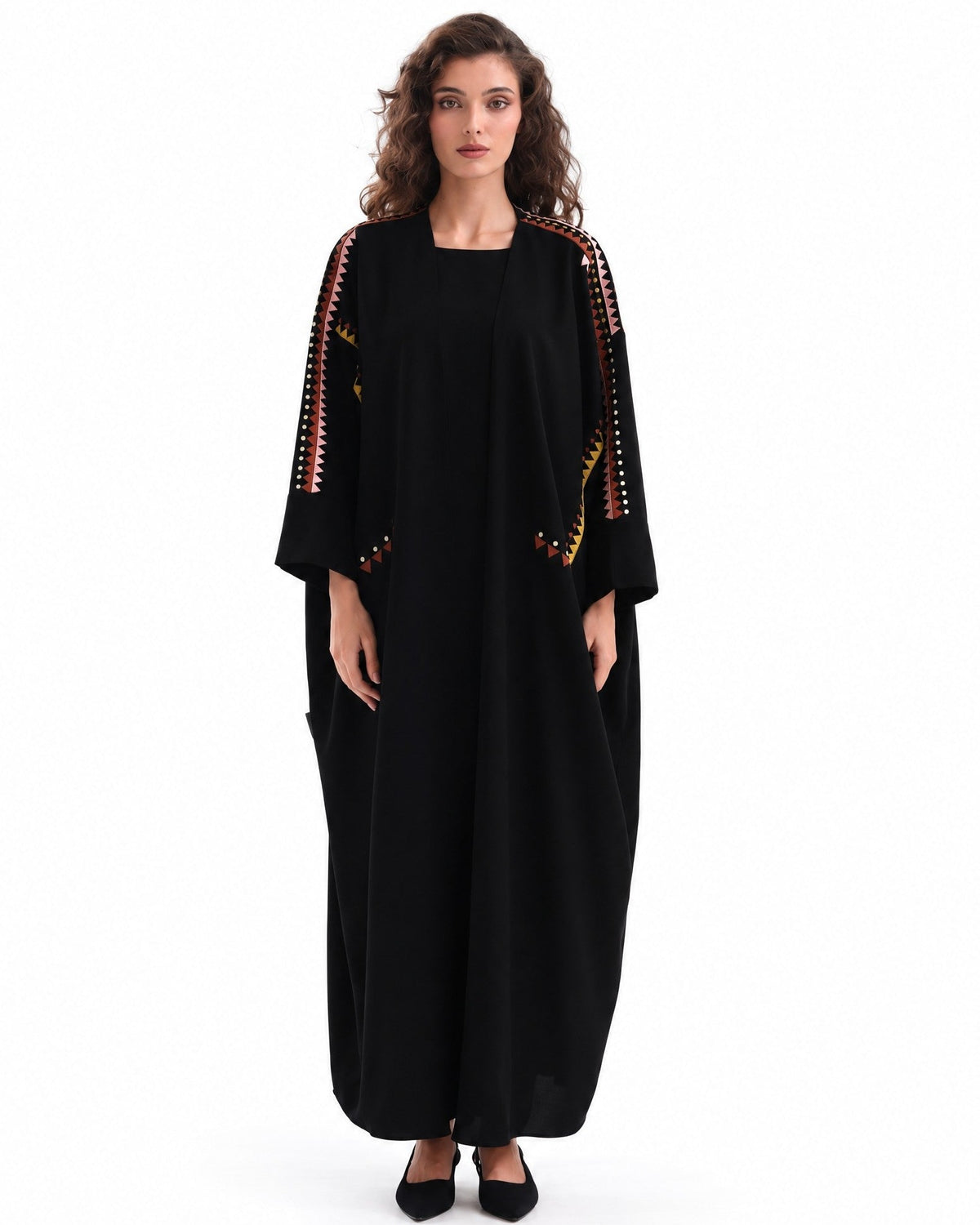 F26 A B2 - Black Crepe Abaya - MAISOON - MIRA Y MANO