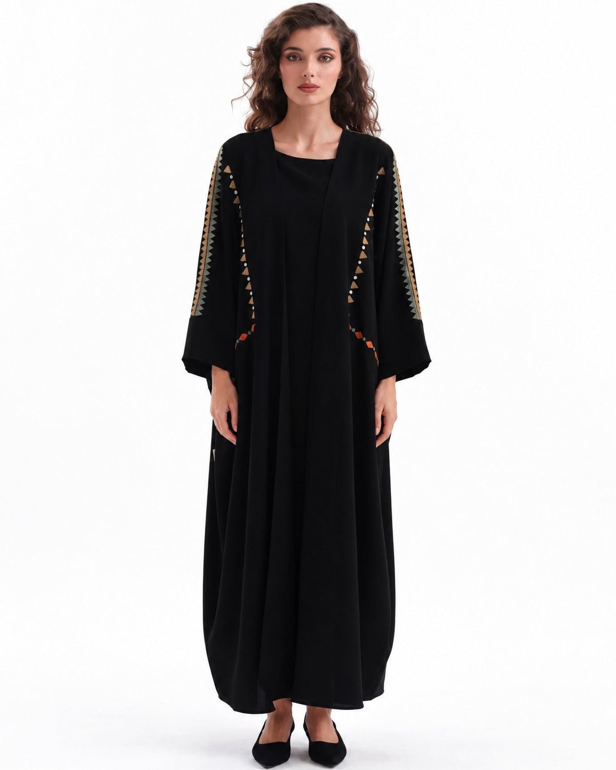 F26 A B4 - Black Crepe Abaya - MAISOON - MIRA Y MANO