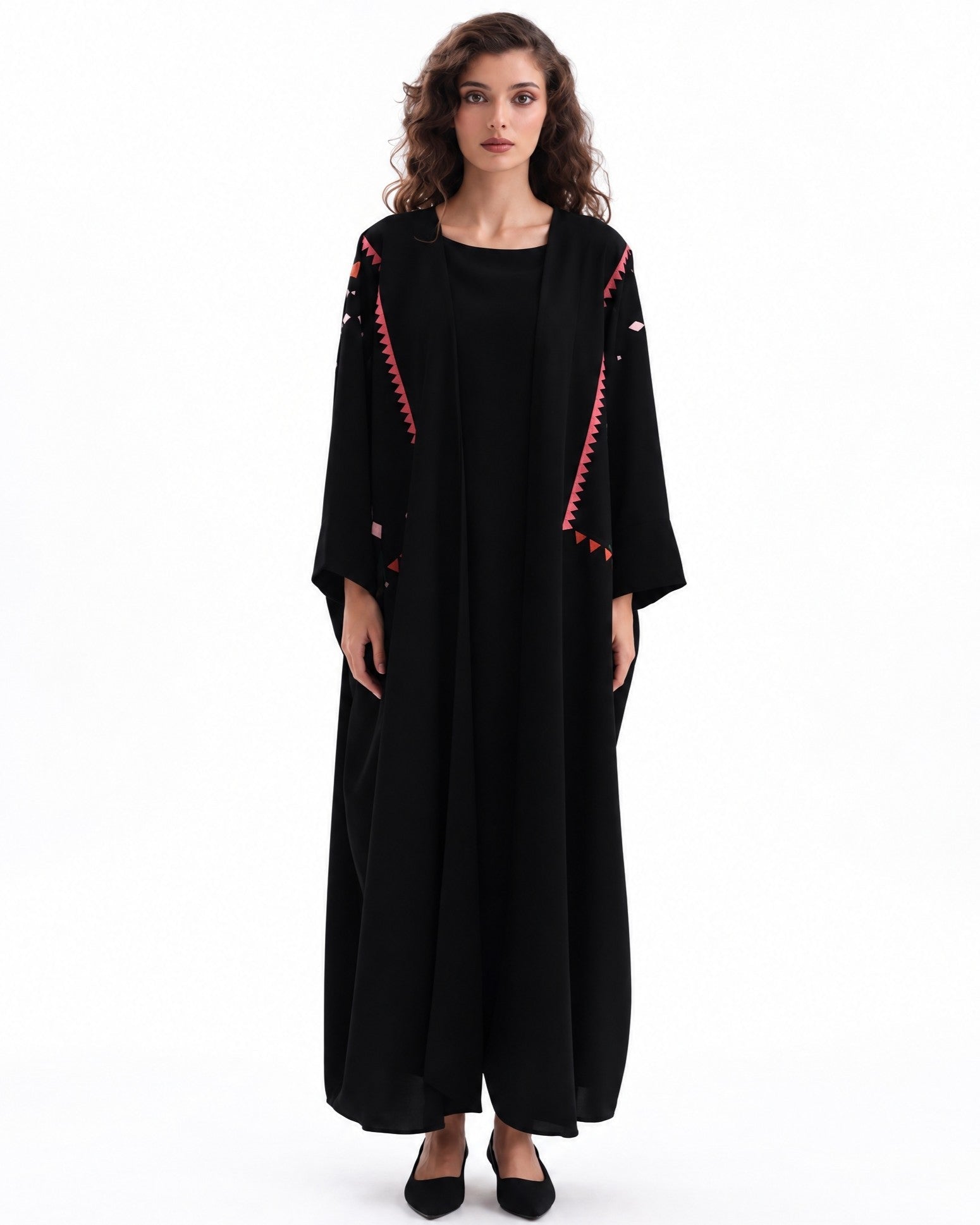 F26 A B6 - Black Crepe Abaya - MAISOON - MIRA Y MANO
