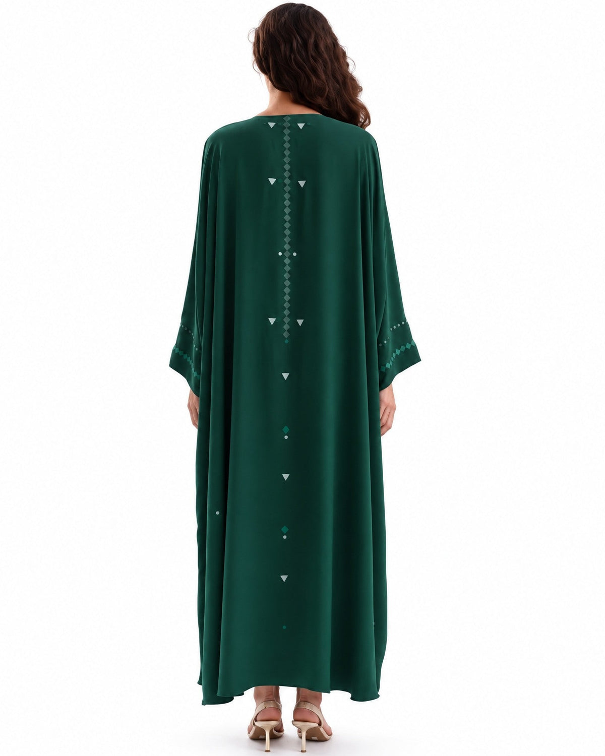 F26 A EC19 - Green Georgette Abaya Set - MAISOON - MIRA Y MANO