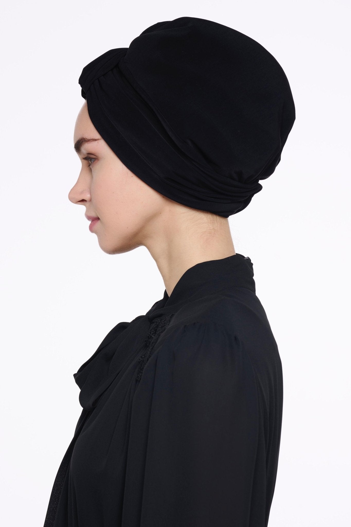 MH03 - 0017 - BK TURBAN HAT - MIHA - MIRA Y MANO