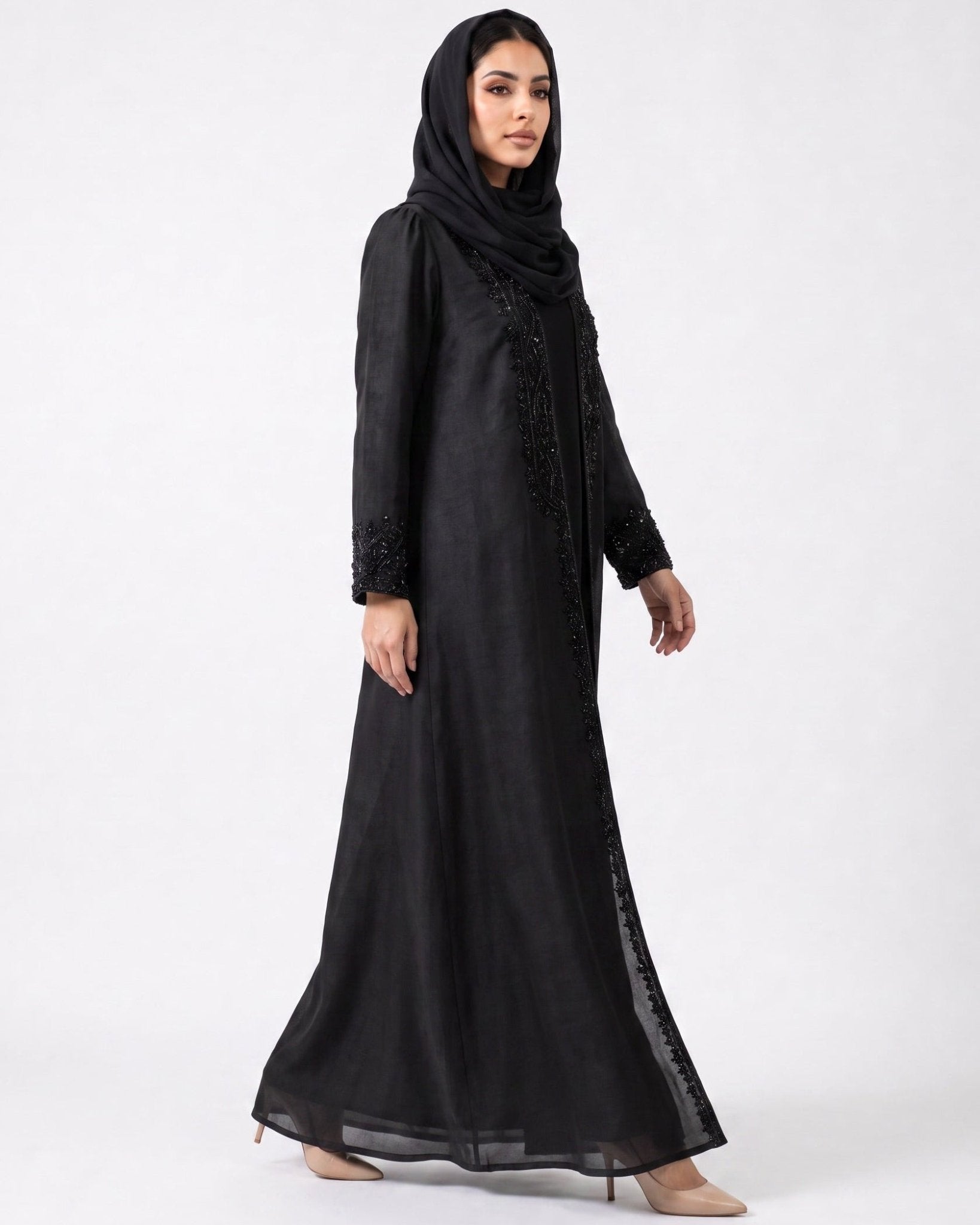 MISK 128 - Black Linen Abaya - MISK - MIRA Y MANO