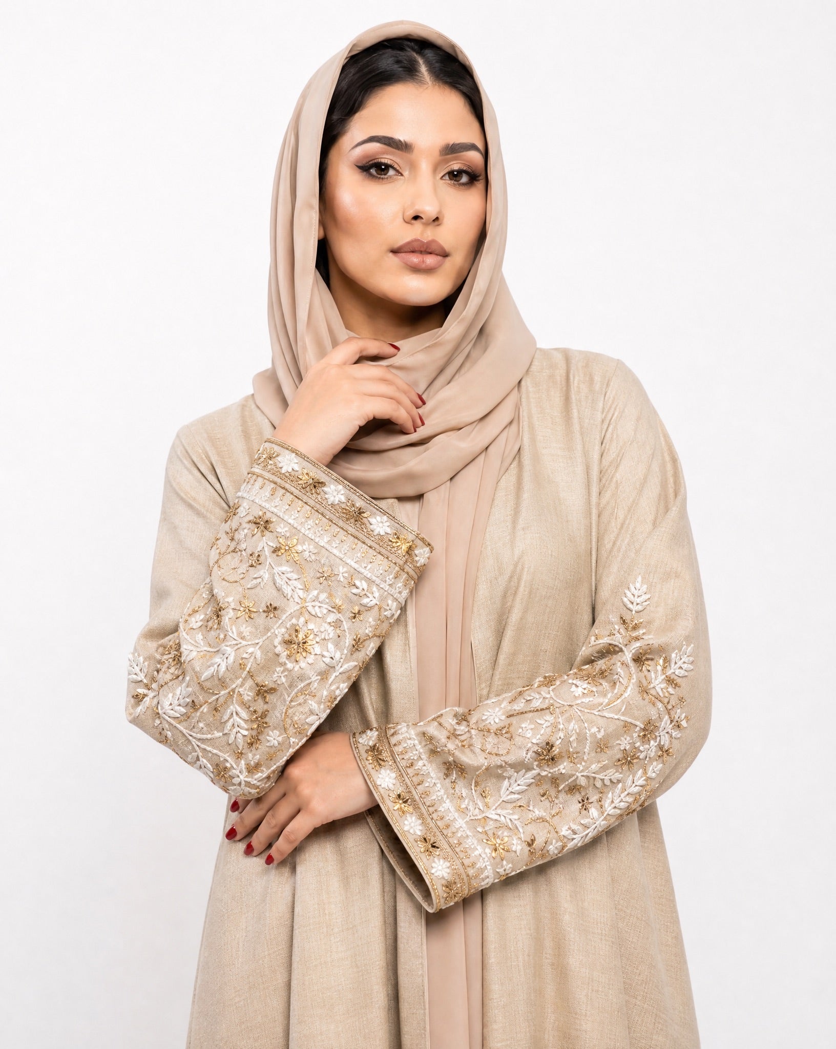 MISK 129 - Beige Linen Abaya - MISK - MIRA Y MANO
