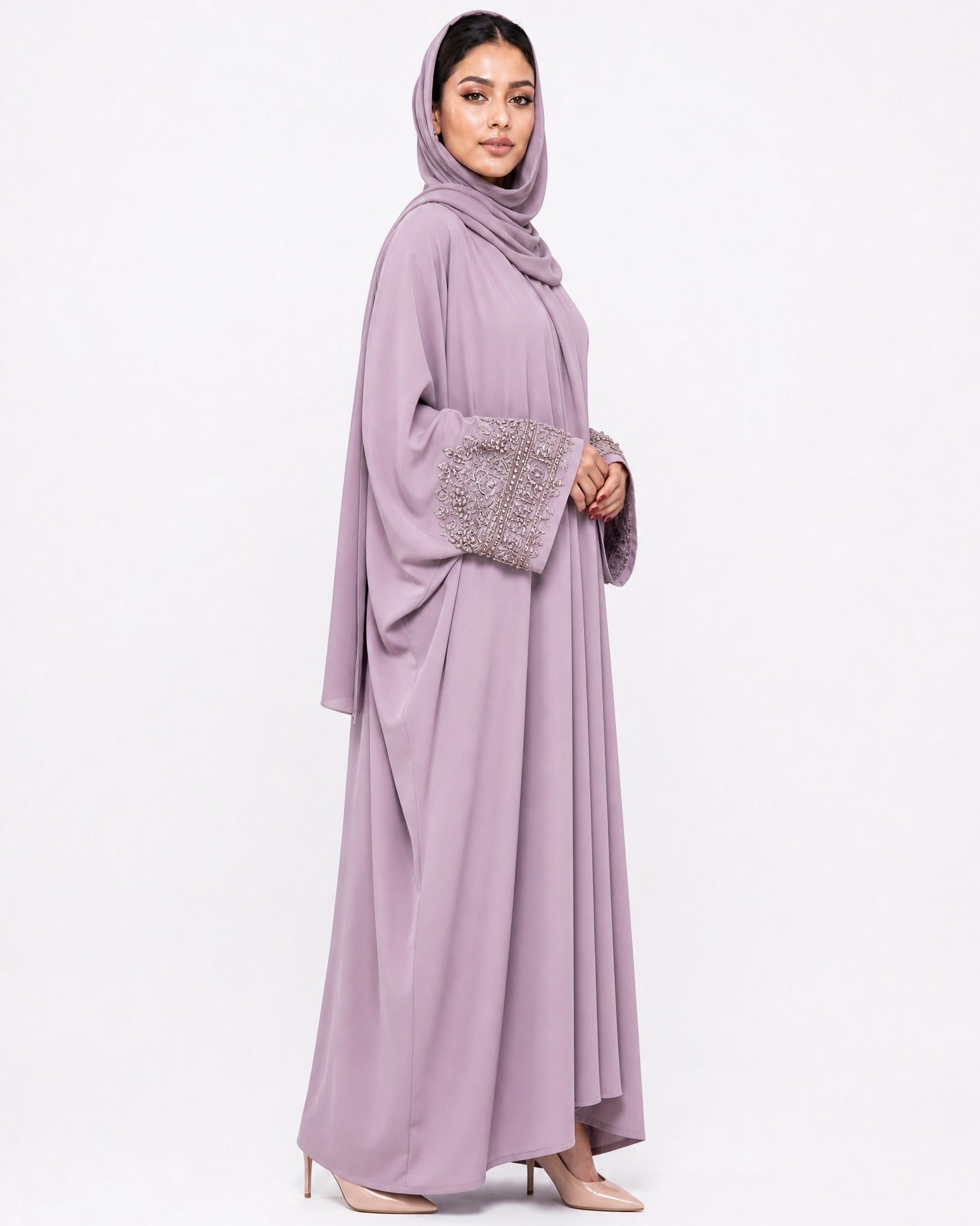 MISK 132 - Lavender Crepe Abaya - MISK - MIRA Y MANO