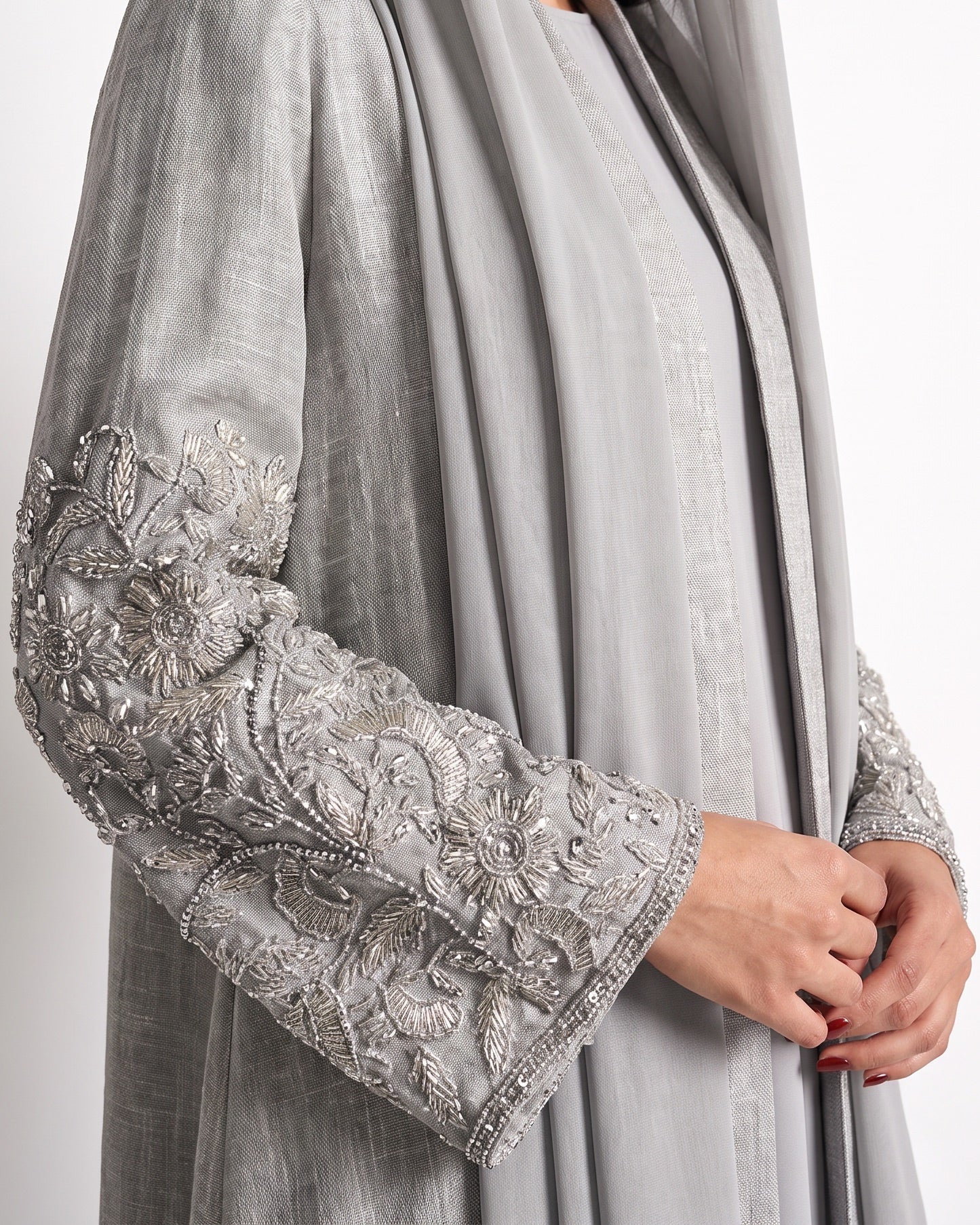 MISK111 – Grey Linen Abaya - MISK - MIRA Y MANO