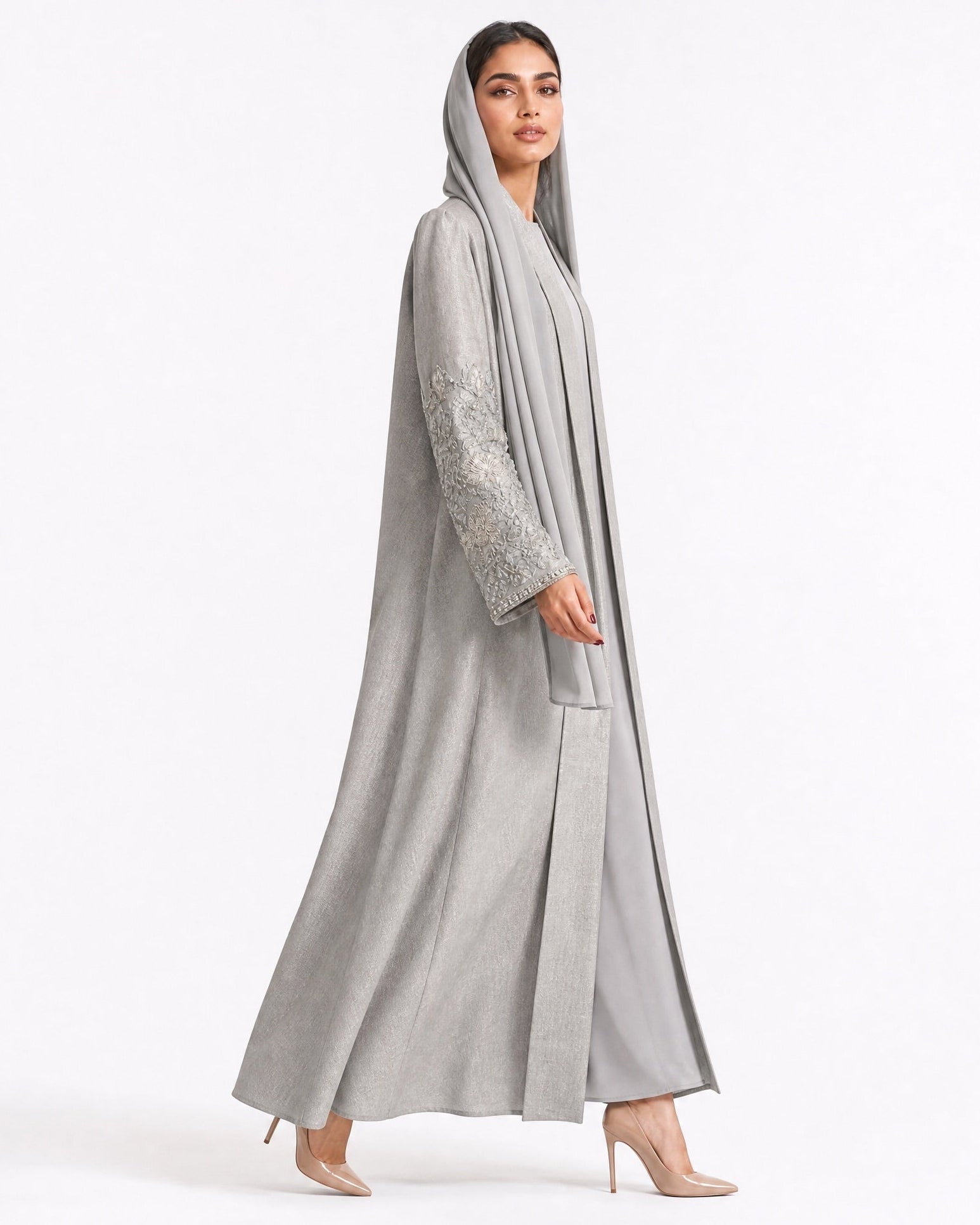 MISK111 – Grey Linen Abaya - MISK - MIRA Y MANO