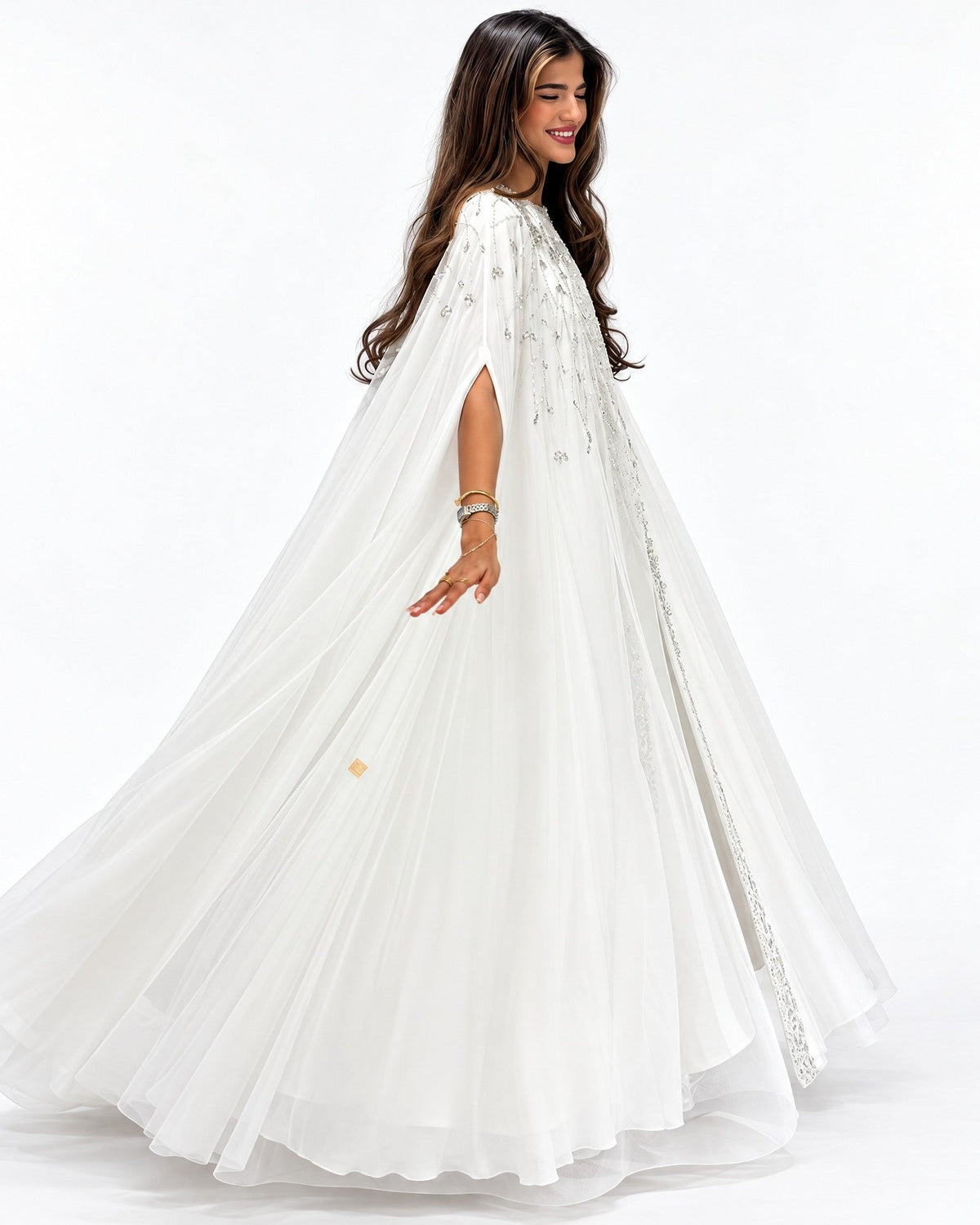 MISK136 - White Twill Abaya Set - MISK - MIRA Y MANO