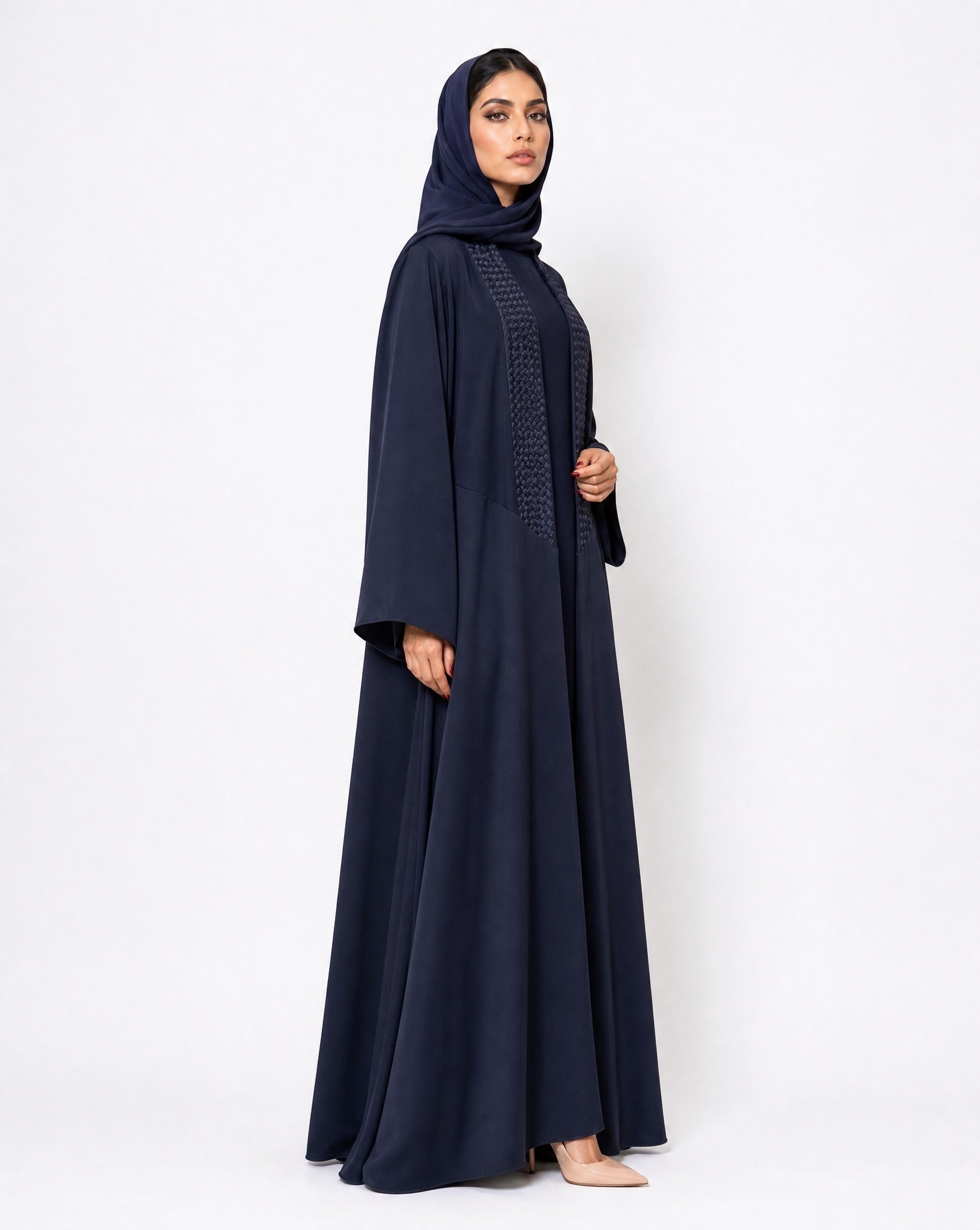 ATHEELA-NY Navy Crepe Abaya - MODISH - MIRA Y MANO