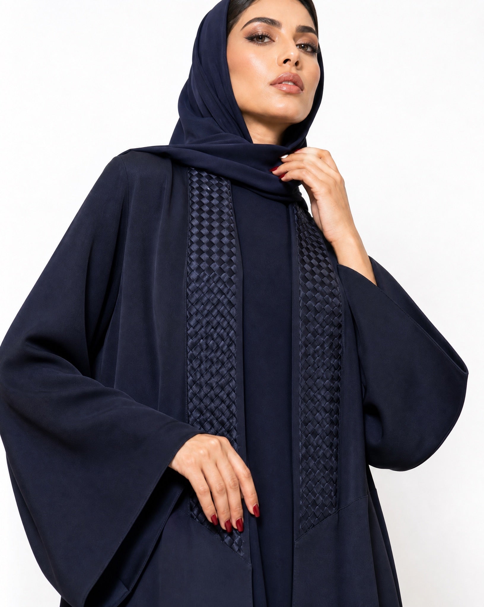 ATHEELA-NY Navy Crepe Abaya - MODISH - MIRA Y MANO