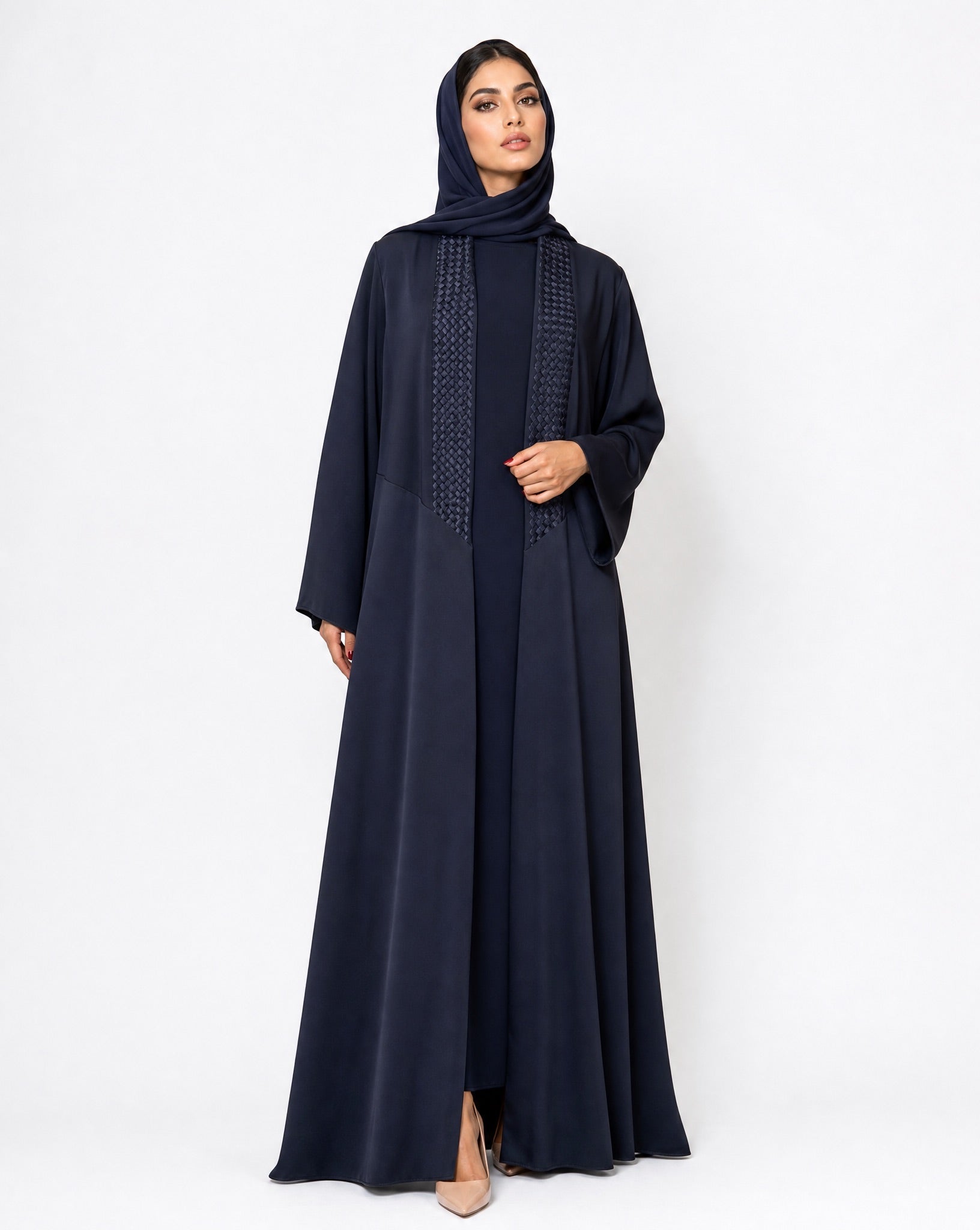 ATHEELA-NY Navy Crepe Abaya - MODISH - MIRA Y MANO