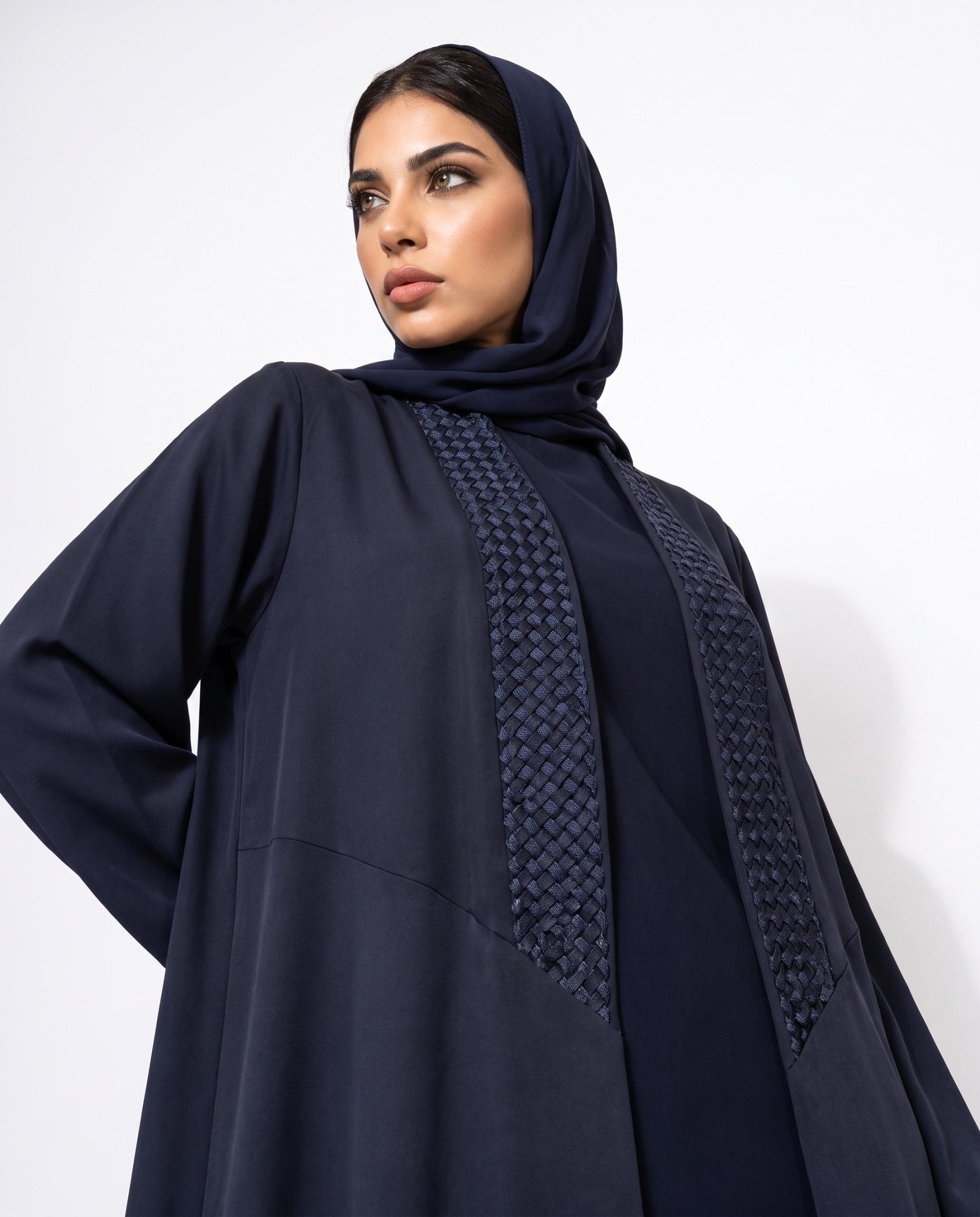 ATHEELA-NY Navy Crepe Abaya - MODISH - MIRA Y MANO