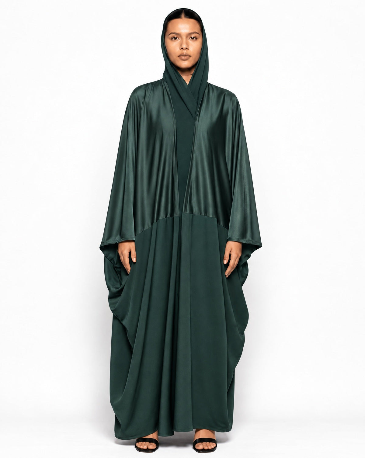 AURA-G – Green Silk Abaya - MODISH - MIRA Y MANO