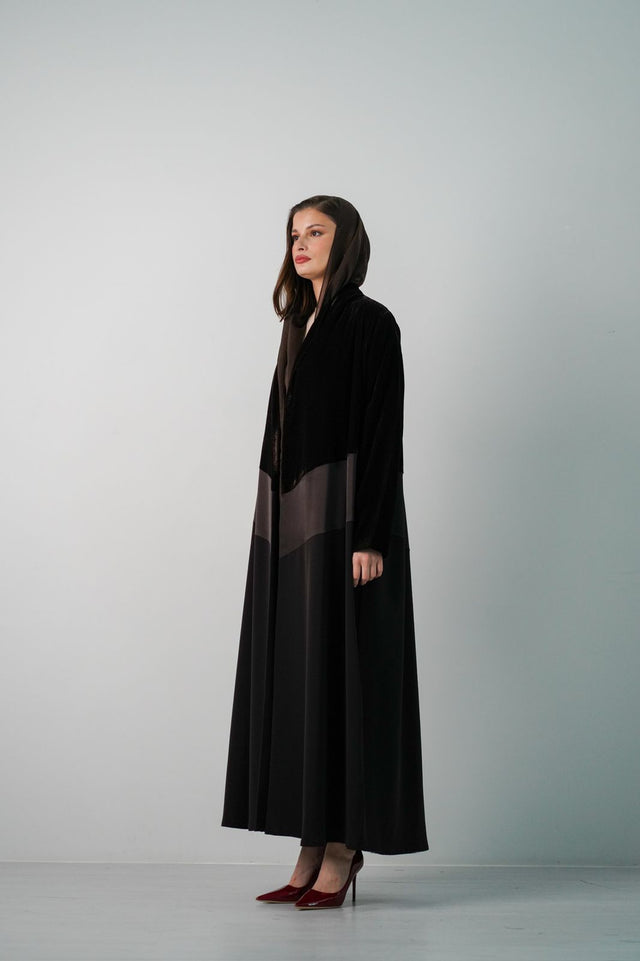 THREE SHADE COAT - BK ABAYA - MODISH - MIRA Y MANO