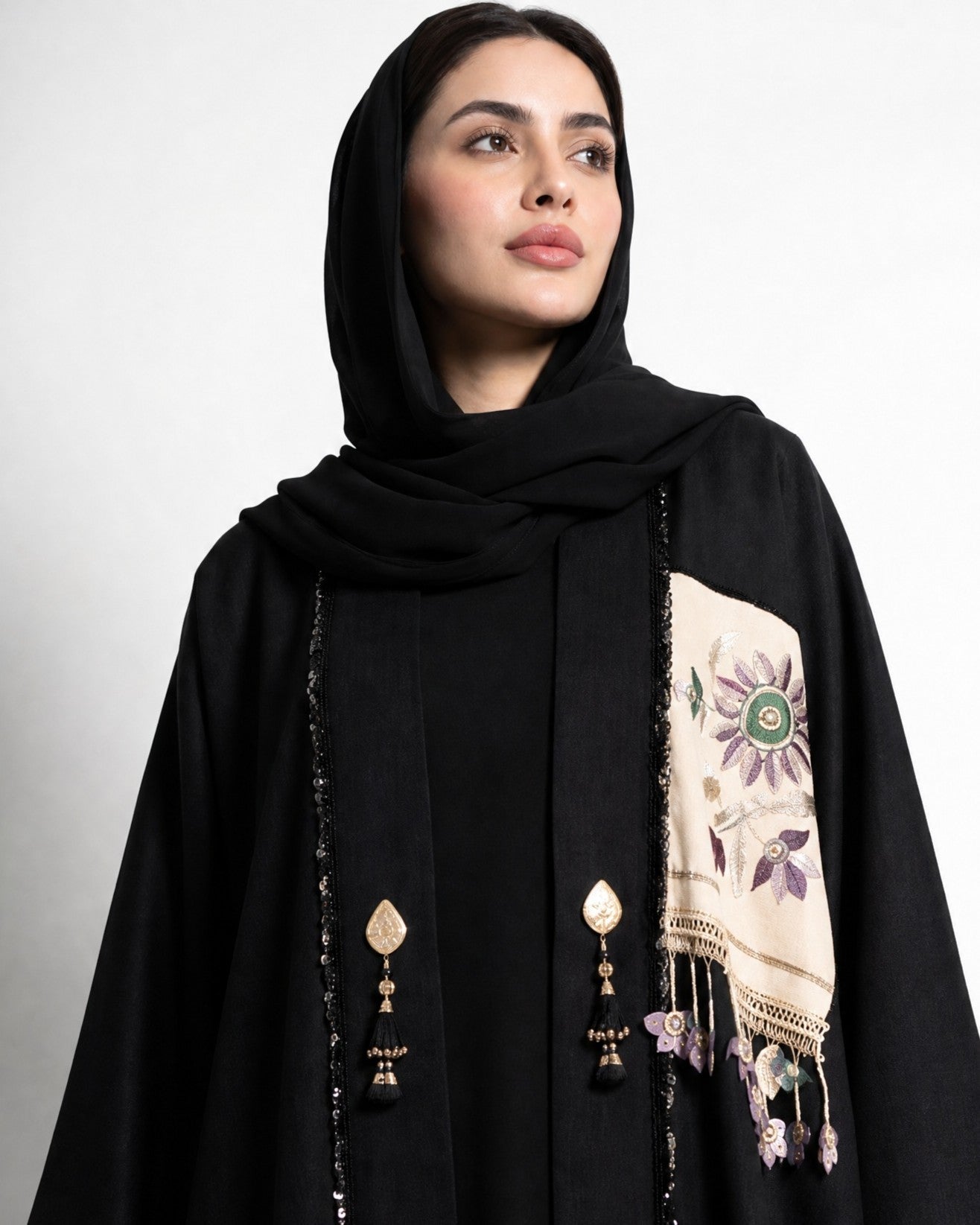 ATQPTKFT – Black Linen Abaya – Product image 3