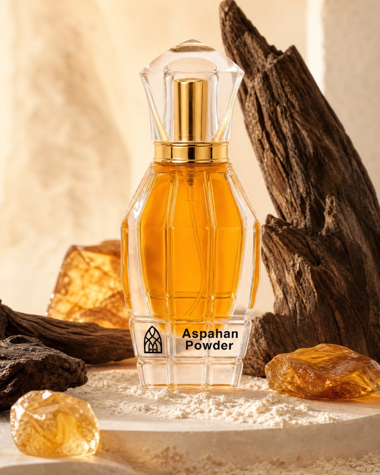 Aspahan Powder Perfume – Powdery Amber Oud - MONACO - MIRA Y MANO